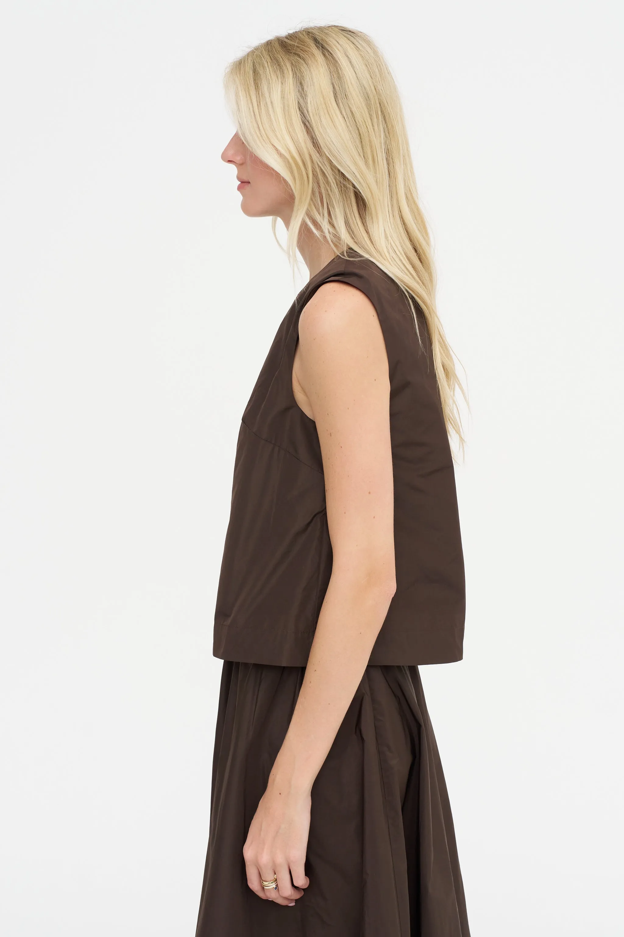 Cropped Blouse, Marrone sold by Kick Pleat product image thumbnail 4