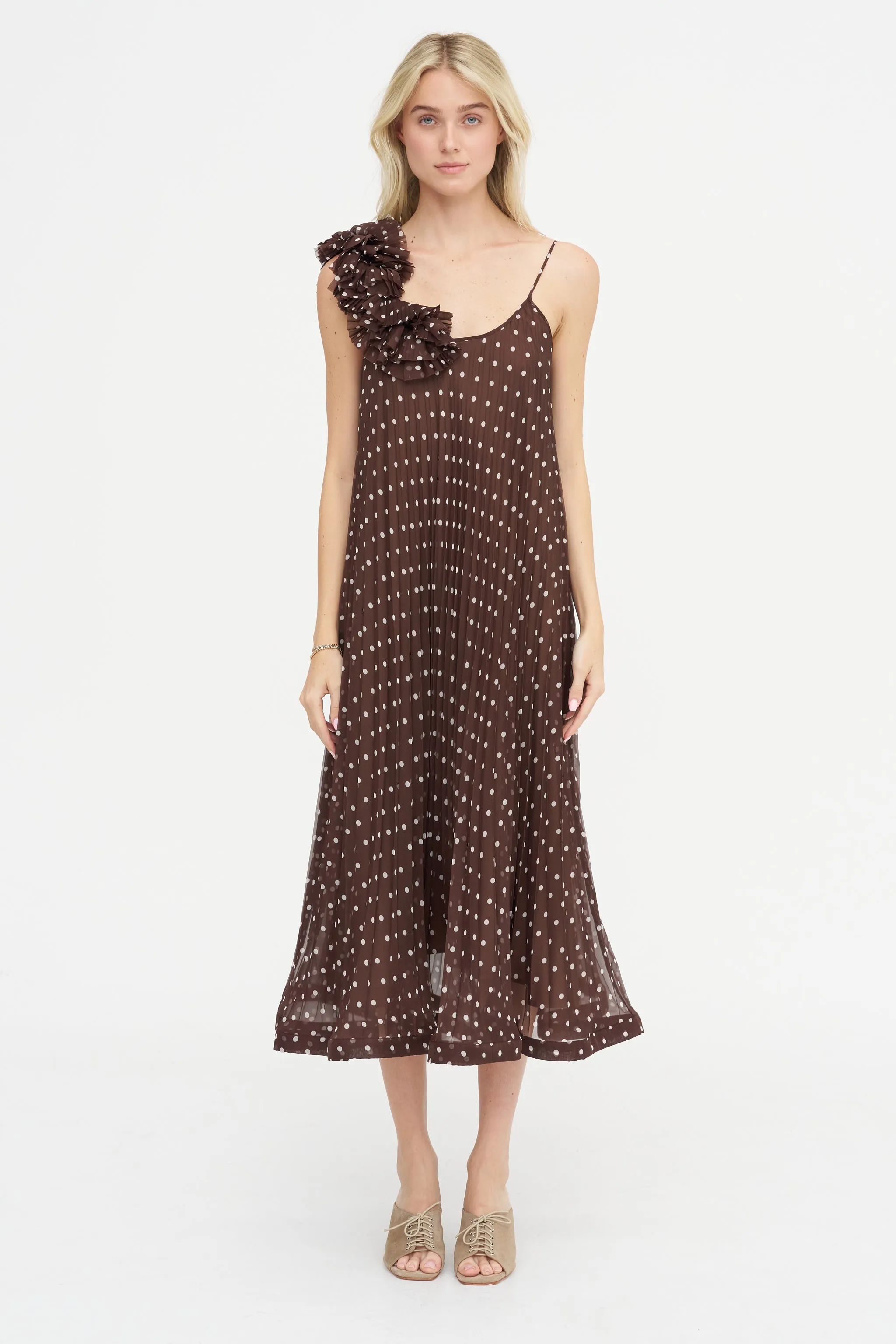 Dots Dress, Fantasia Marrone sold by Kick Pleat product image thumbnail 3