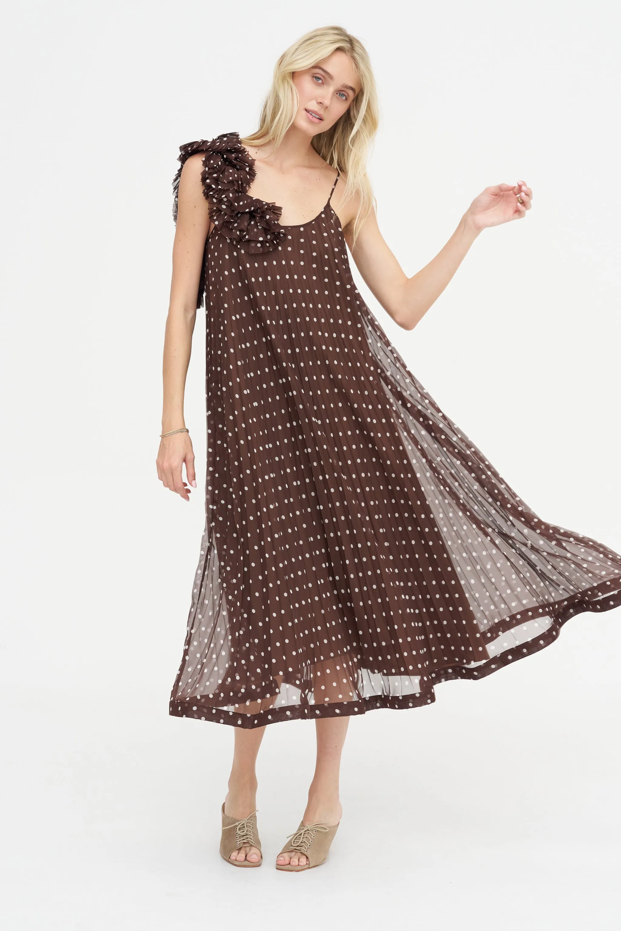 Dots Dress, Fantasia Marrone sold by Kick Pleat product image thumbnail 2