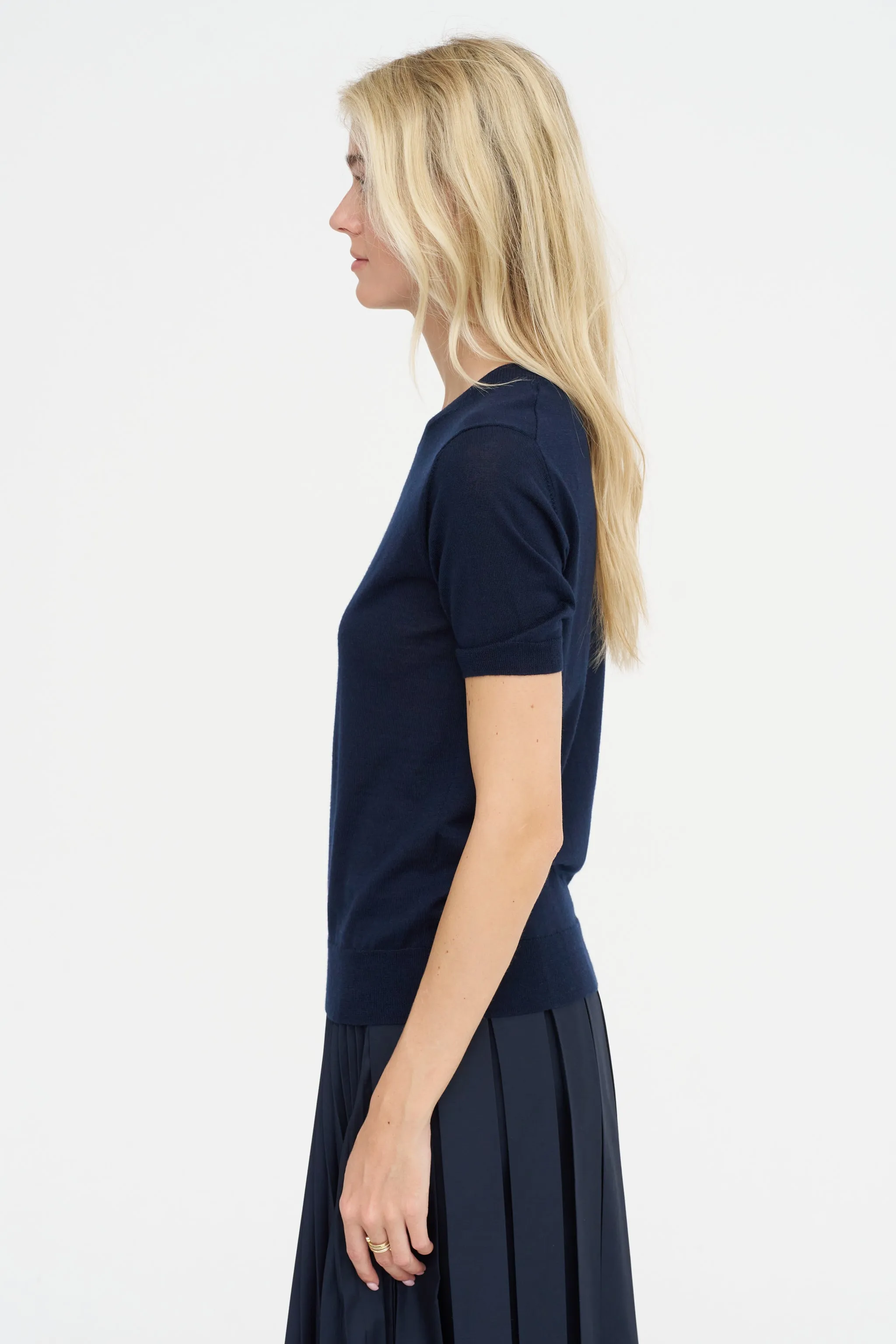 Knit T-Shirt, Blue sold by Kick Pleat product image thumbnail 3