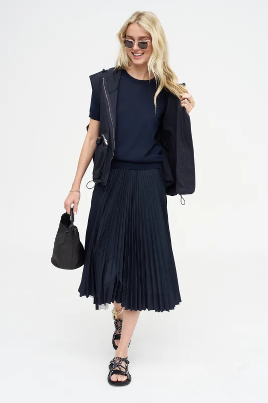 Knit T-Shirt, Blue made by Kick Pleat