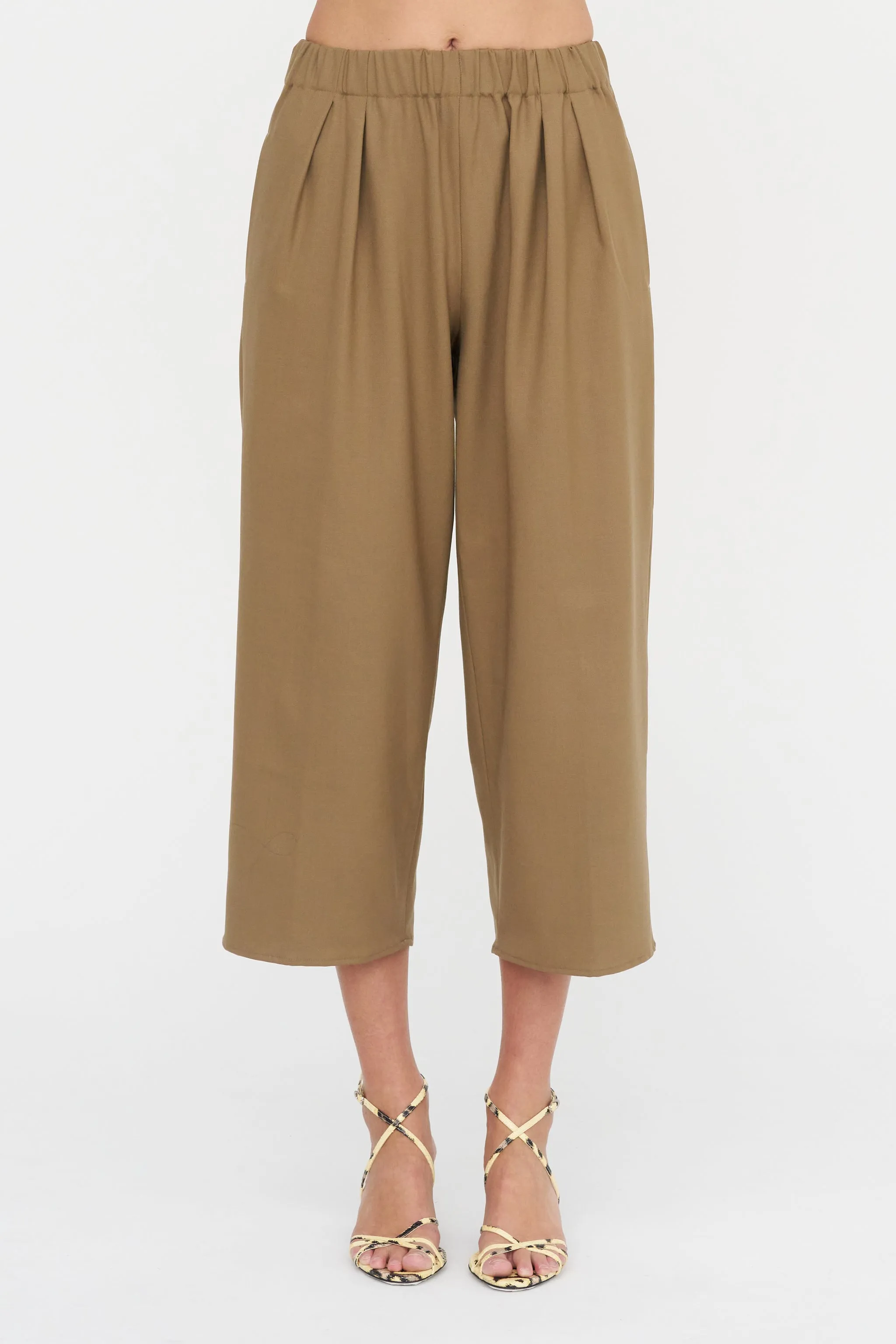 Pull On Wide Leg Crop, Caramel sold by Kick Pleat product image thumbnail 2