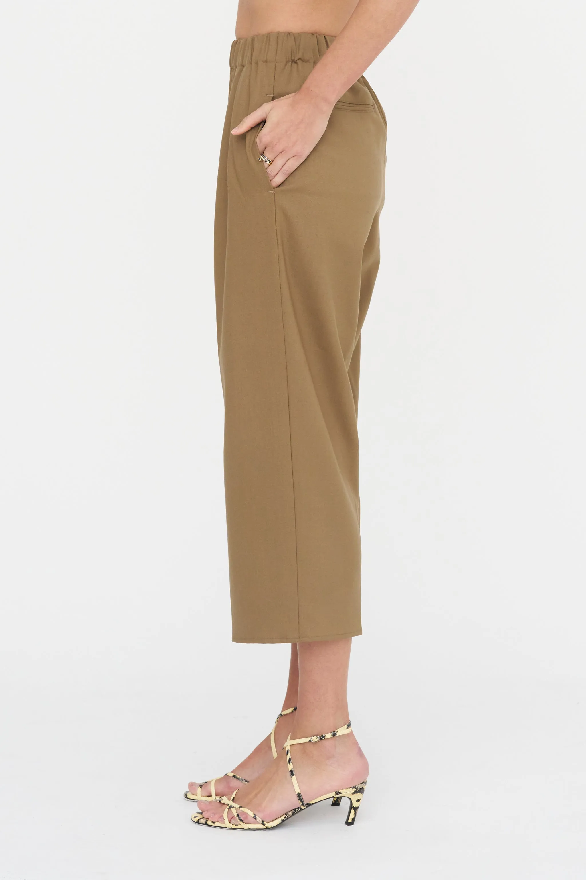 Pull On Wide Leg Crop, Caramel sold by Kick Pleat product image thumbnail 3