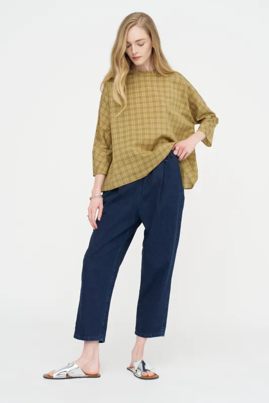 Ruffled Shirt, Olive made by A Punto B