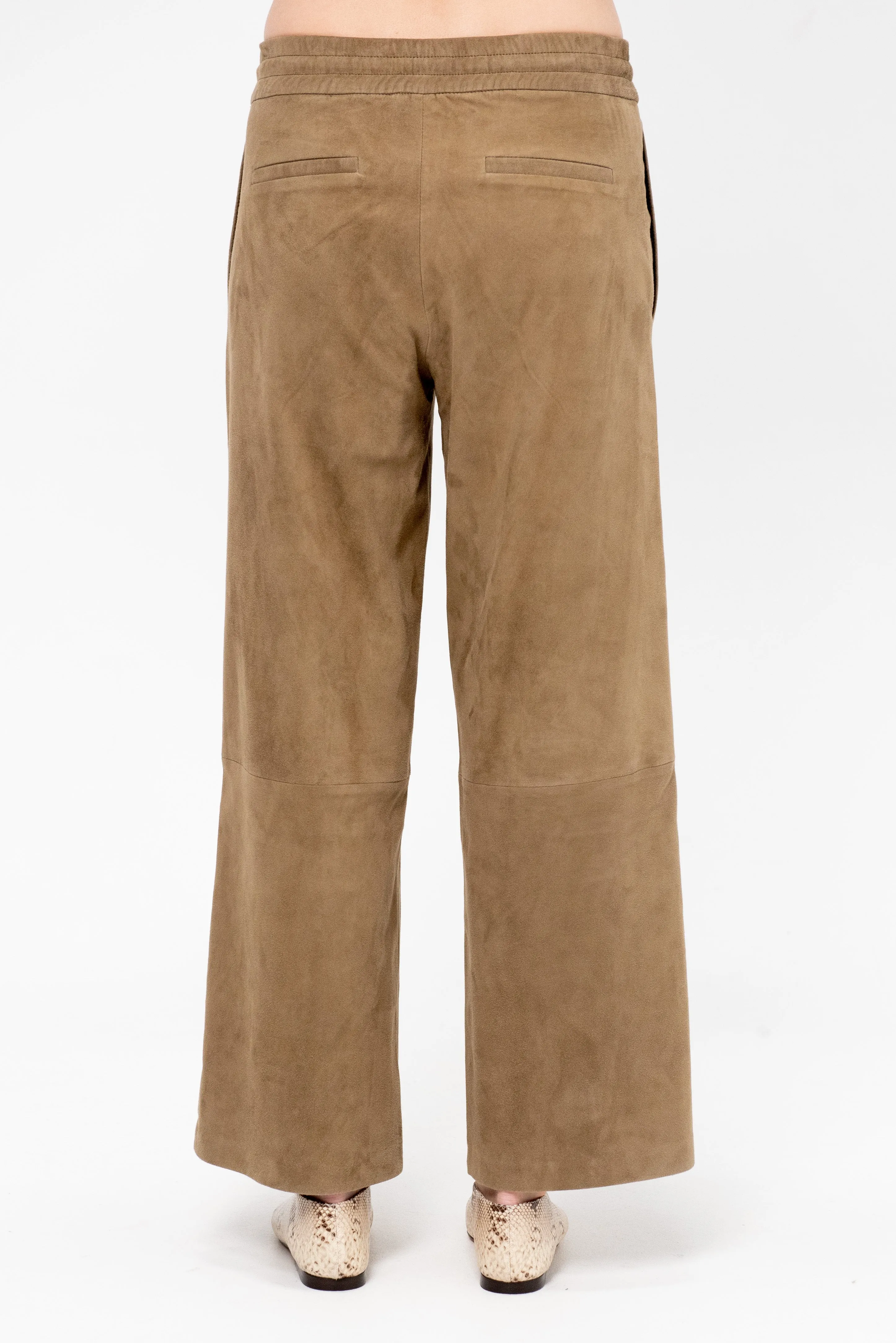 Blaire - Suede Trousers, Olive sold by Kick Pleat product image thumbnail 4