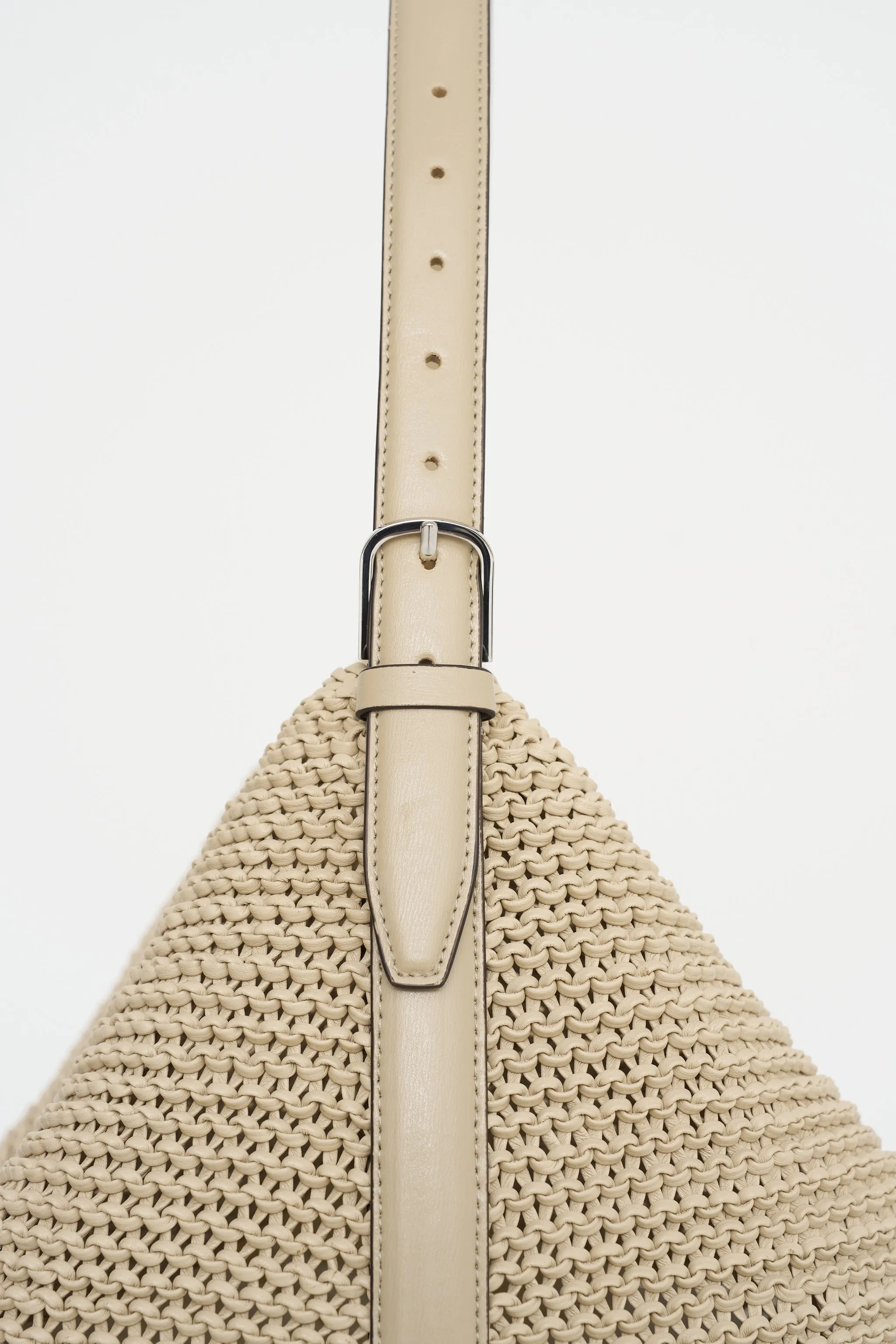 Belted Woven Leather Tote, Fawn sold by Kick Pleat product image thumbnail 4