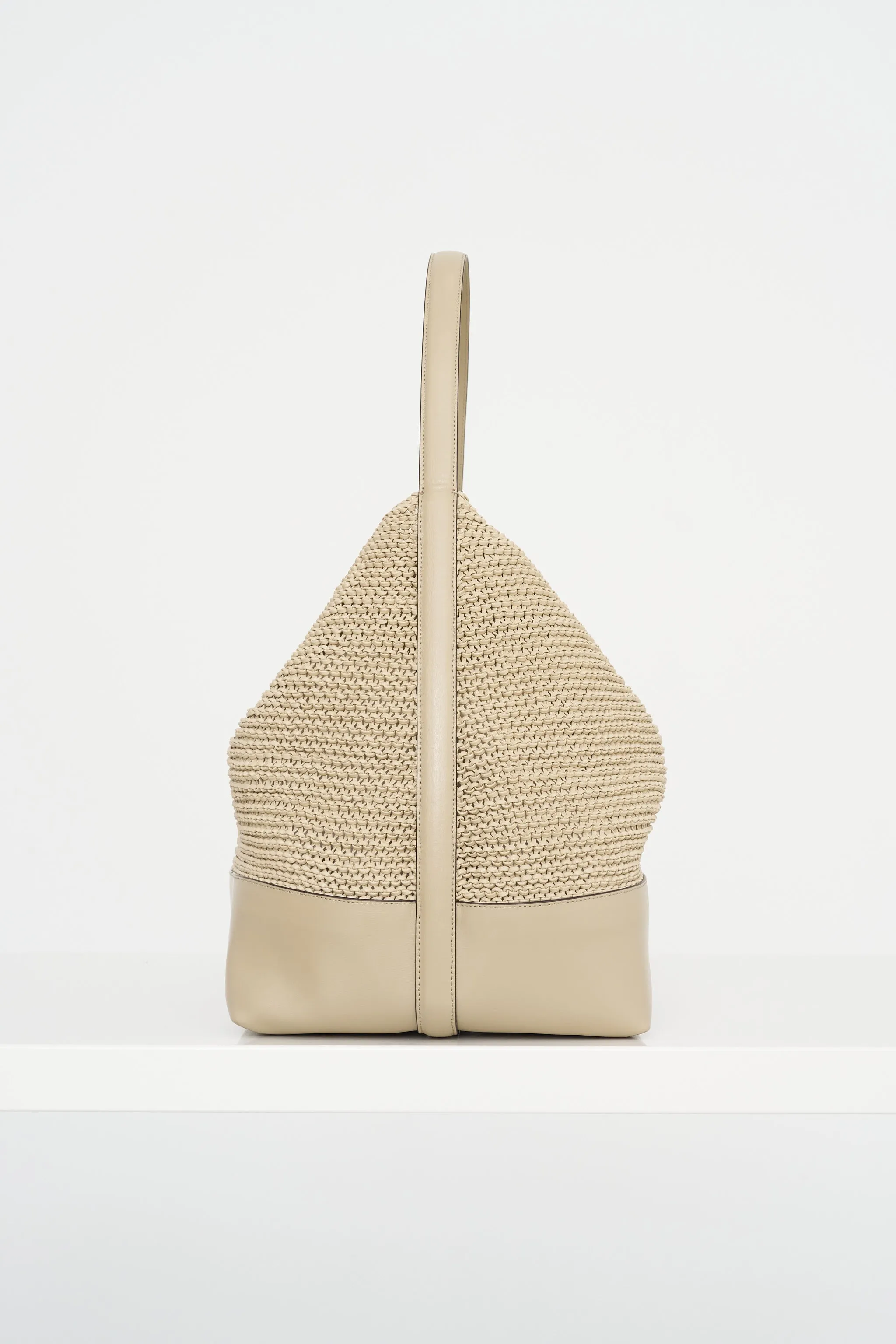 Belted Woven Leather Tote, Fawn sold by Kick Pleat product image thumbnail 2