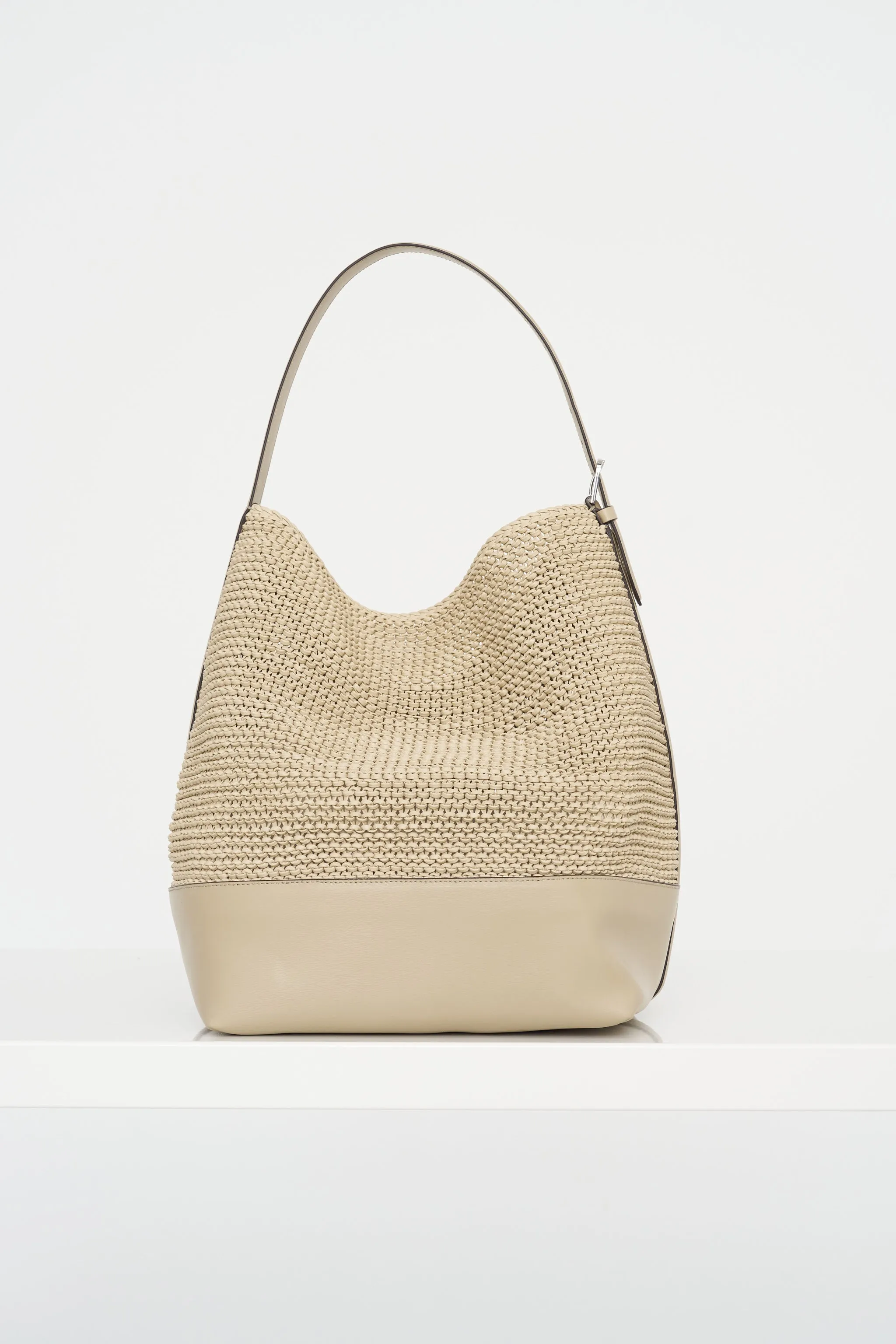Belted Woven Leather Tote, Fawn sold by Kick Pleat product image thumbnail 3