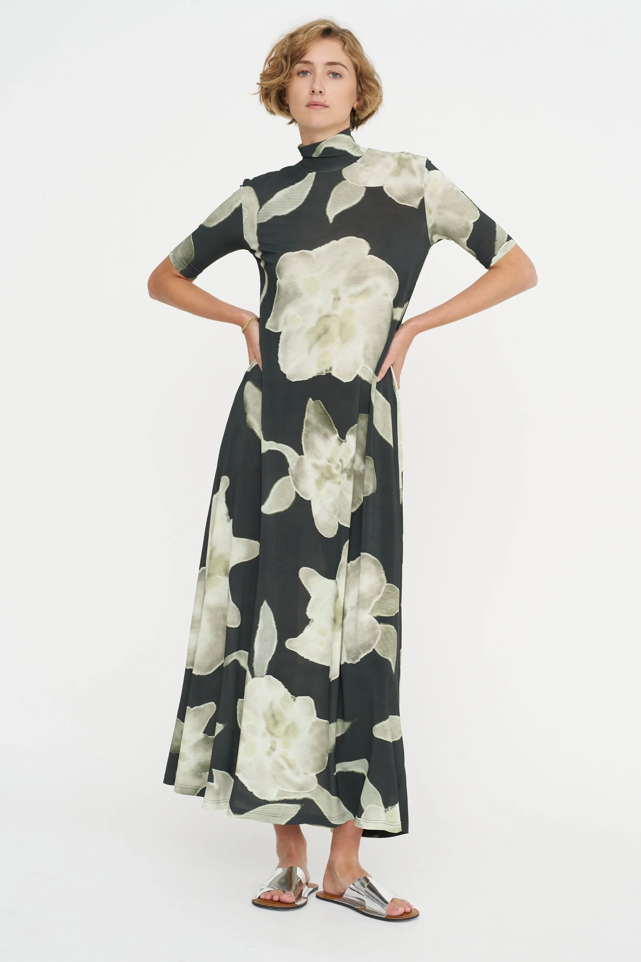 Dapino Dress, Ink Ipomoea Extra Large sold by Kick Pleat