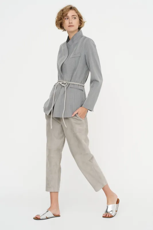 Carrot Pants - Suede, Silver Grey made by Dusan