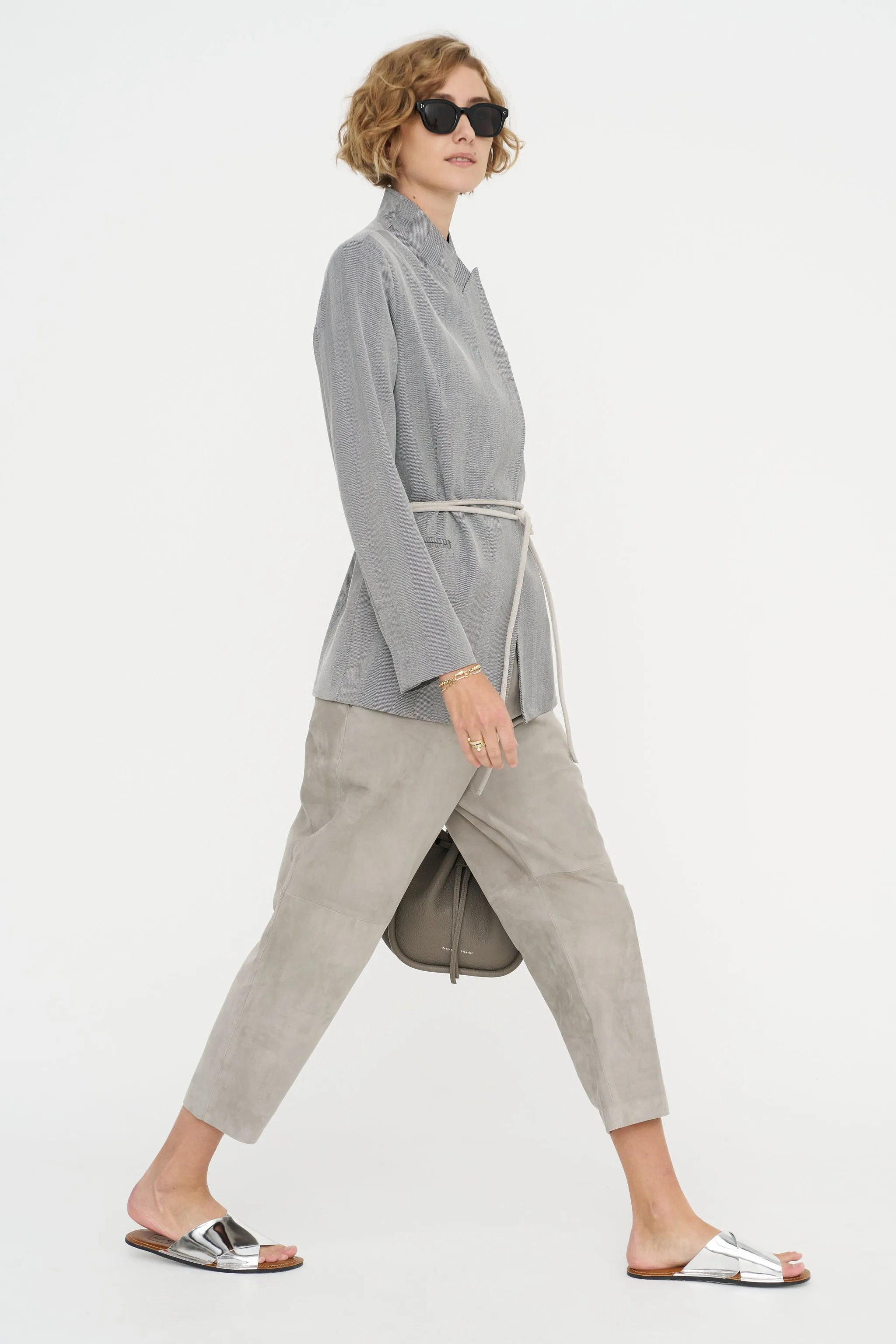 Carrot Pants - Suede, Silver Grey sold by Kick Pleat product image thumbnail 2