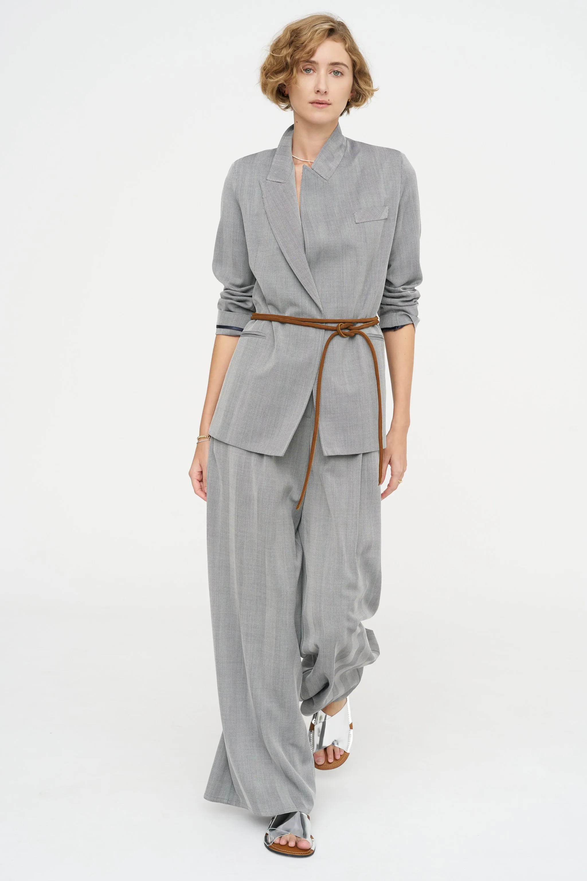 Loose Blazer - Fischgrat, Silver Grey sold by Kick Pleat