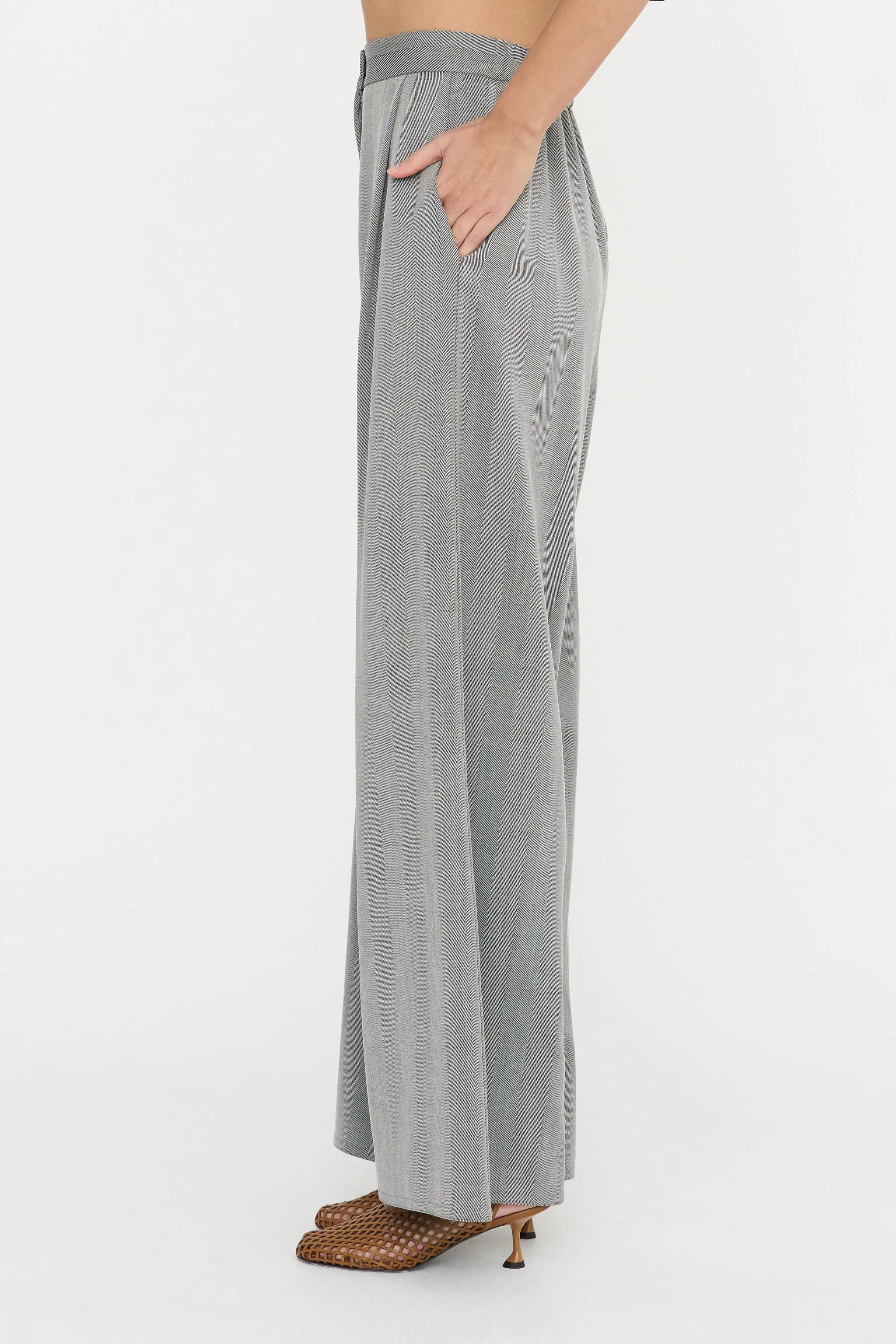 Full Pants - Fischgrat, Silver Grey sold by Kick Pleat product image thumbnail 4
