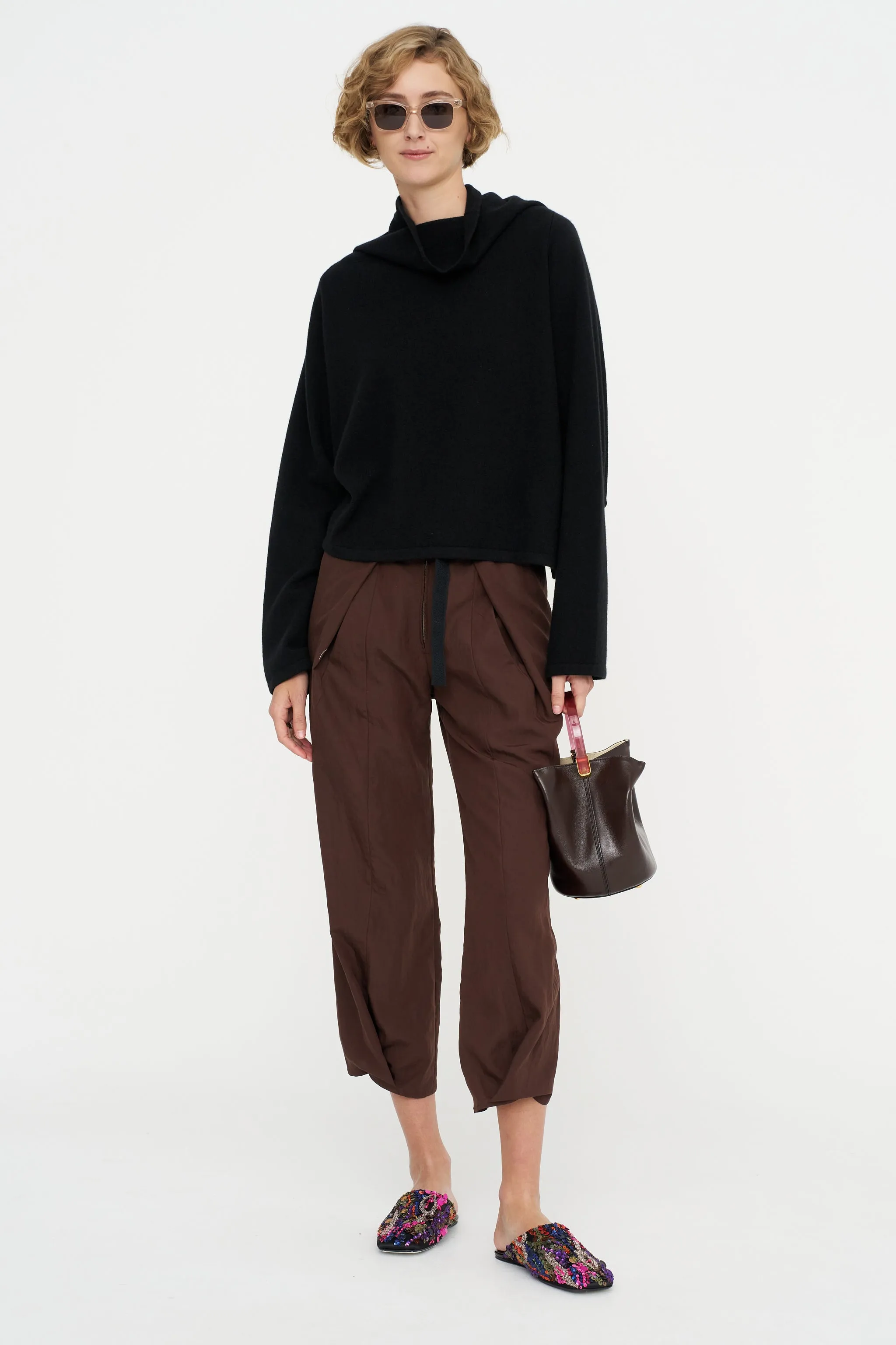 Wrap Akeo Pant, Chocolate sold by Kick Pleat product image thumbnail 2
