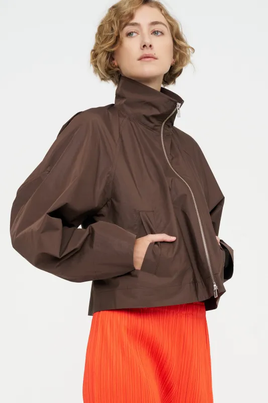 Akimbo Jacket, Dark Brown made by Issey Miyake