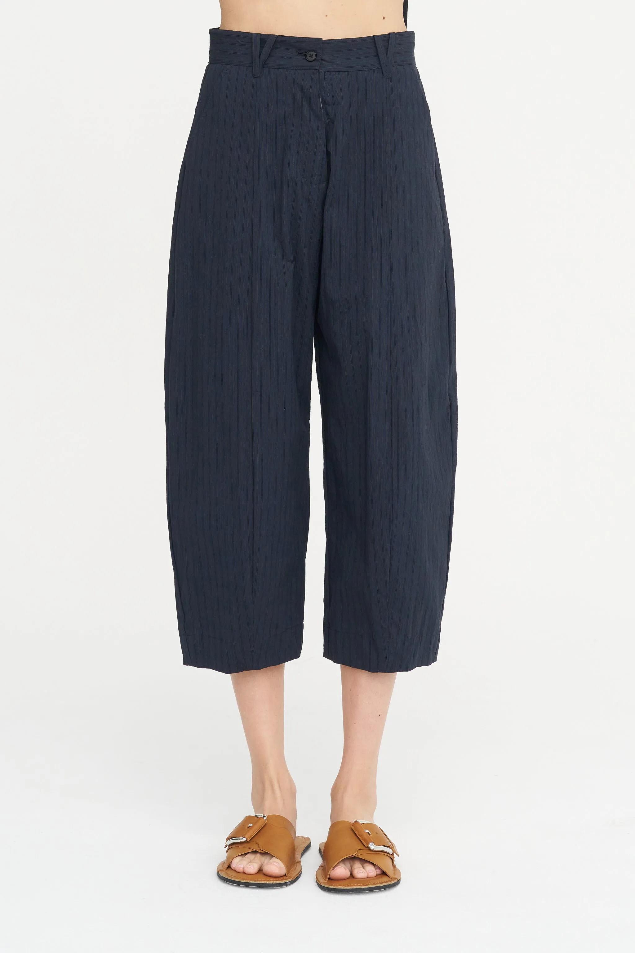 Sandra Pants, Navy Stripe sold by Kick Pleat product image thumbnail 2