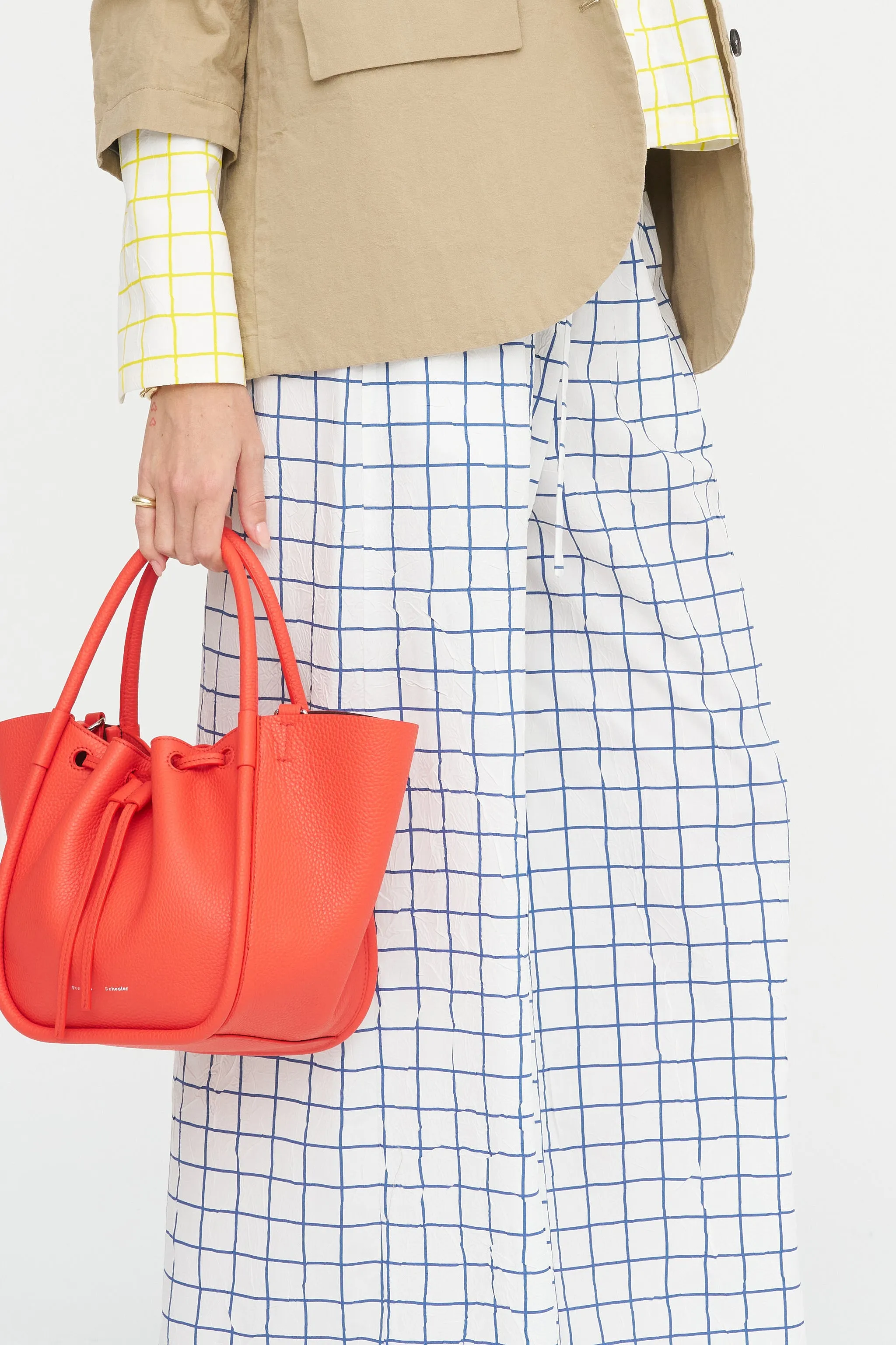 Wide Leg Check Pants, Navy & White sold by Kick Pleat product image thumbnail 2