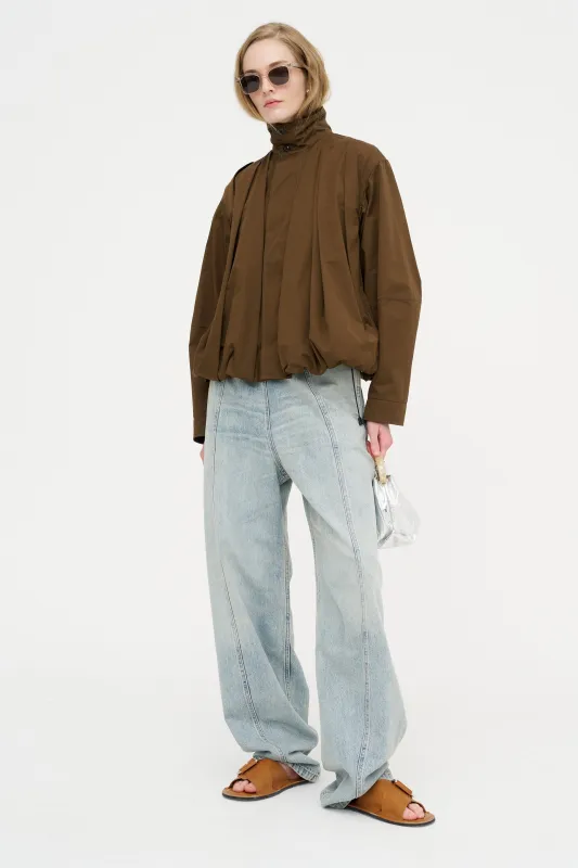 Soft Pleated Blouson, Bronze made by Lemaire