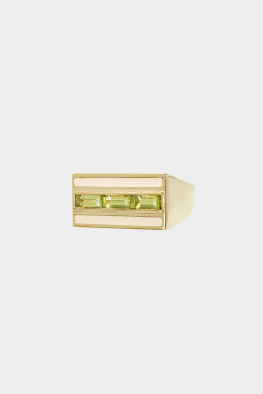 Deco Central Ring, Peridot made by Aliita