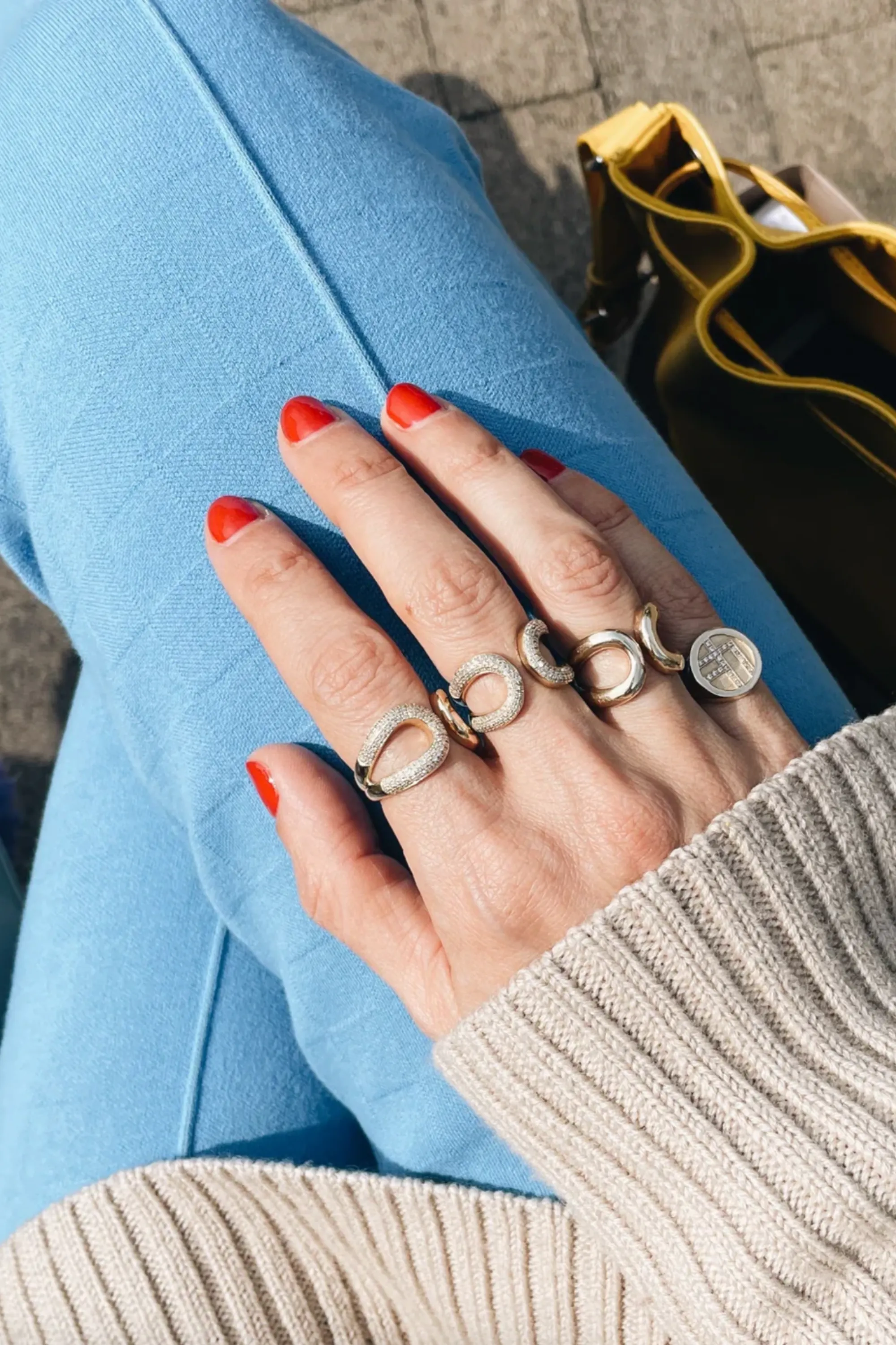 Fine Double Beam Ring, Yellow Gold sold by Kick Pleat product image thumbnail 2