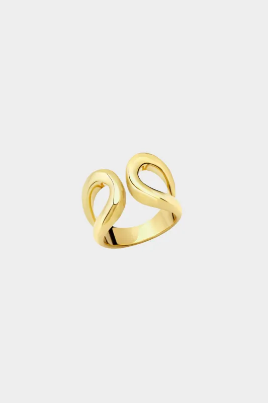 Fine Double Beam Ring, Yellow Gold sold by Kick Pleat