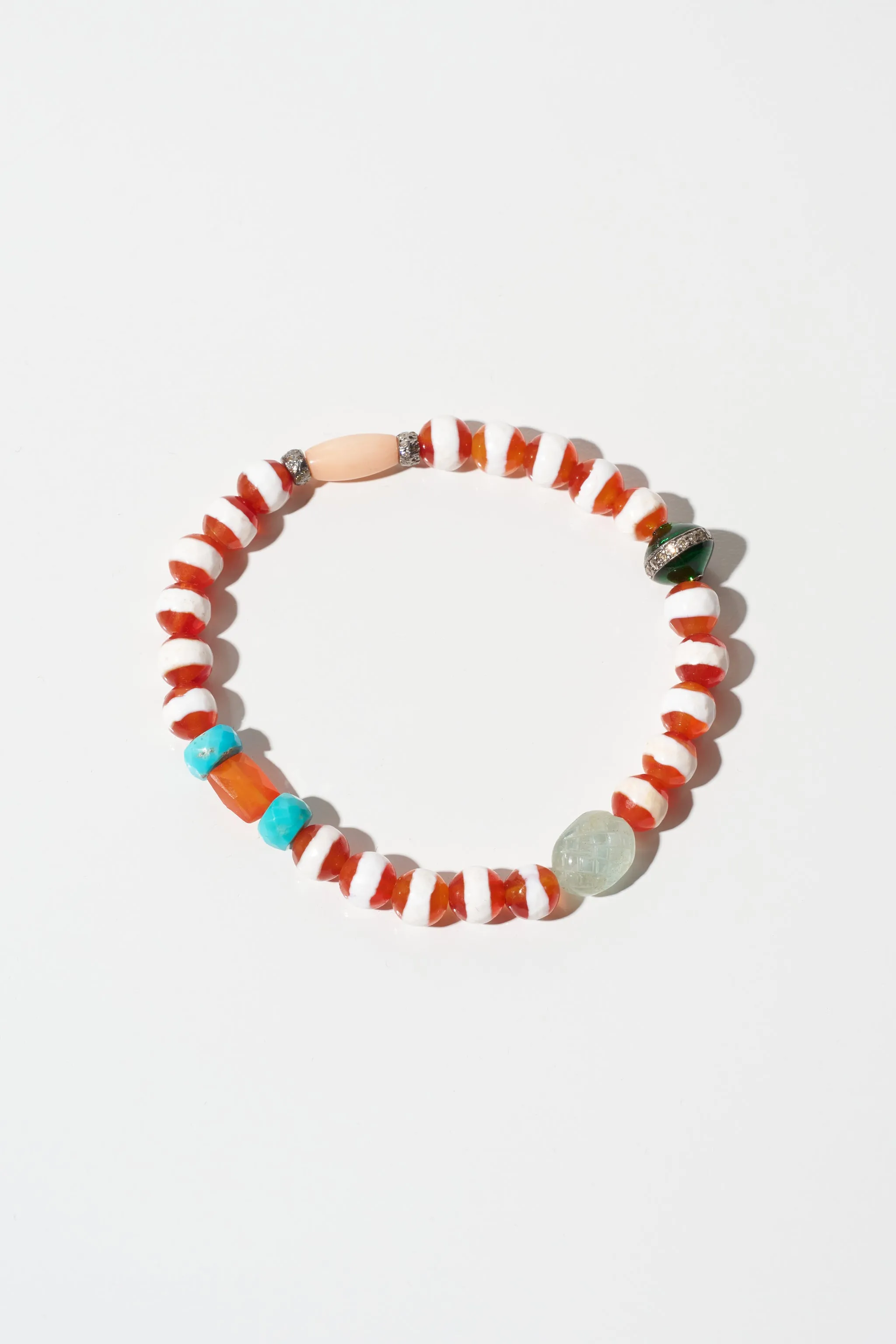 Stripe Bead Bracelet, Brown Agate sold by Kick Pleat