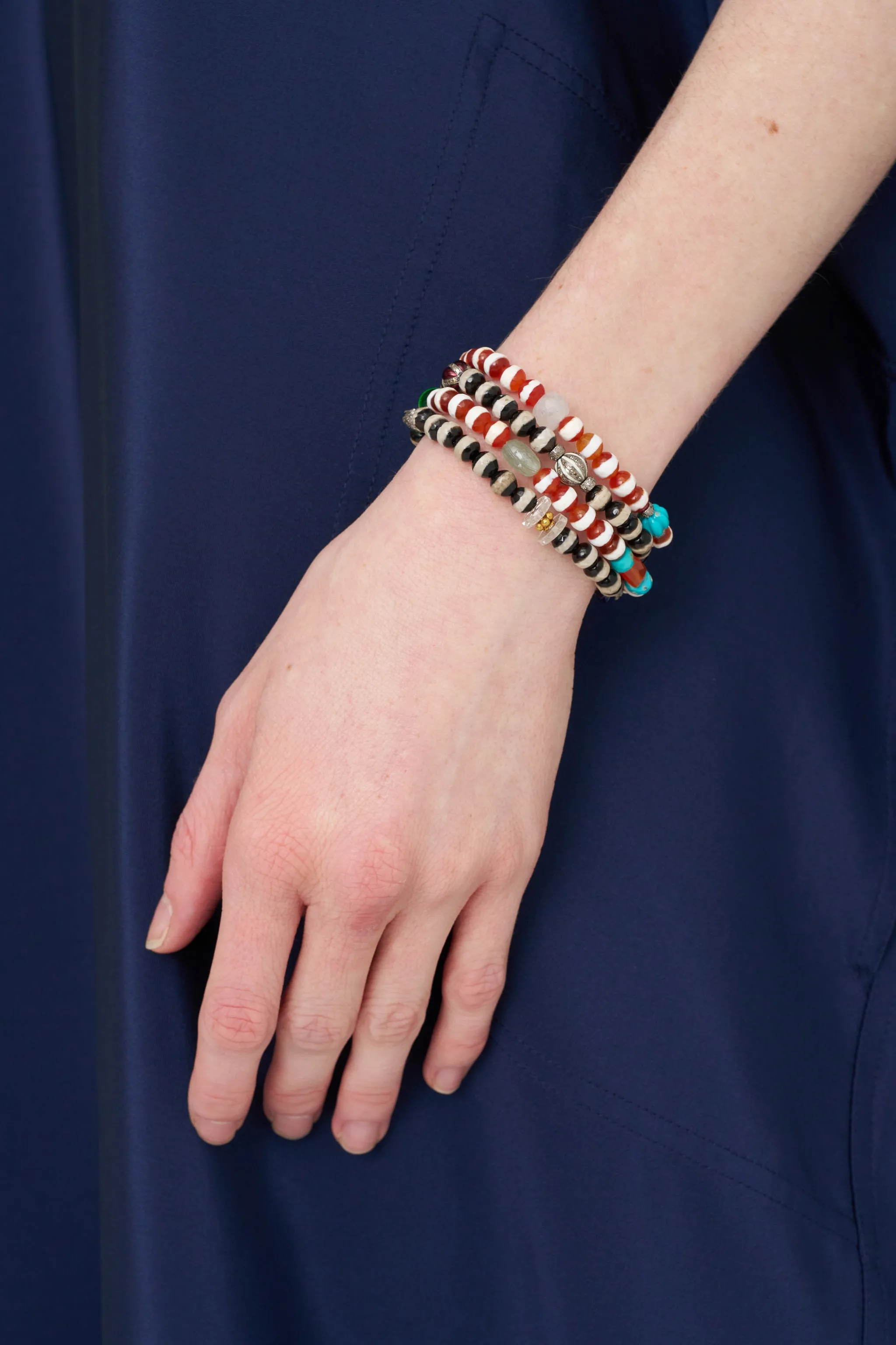 Stripe Bead Bracelet, Brown Agate sold by Kick Pleat product image thumbnail 2