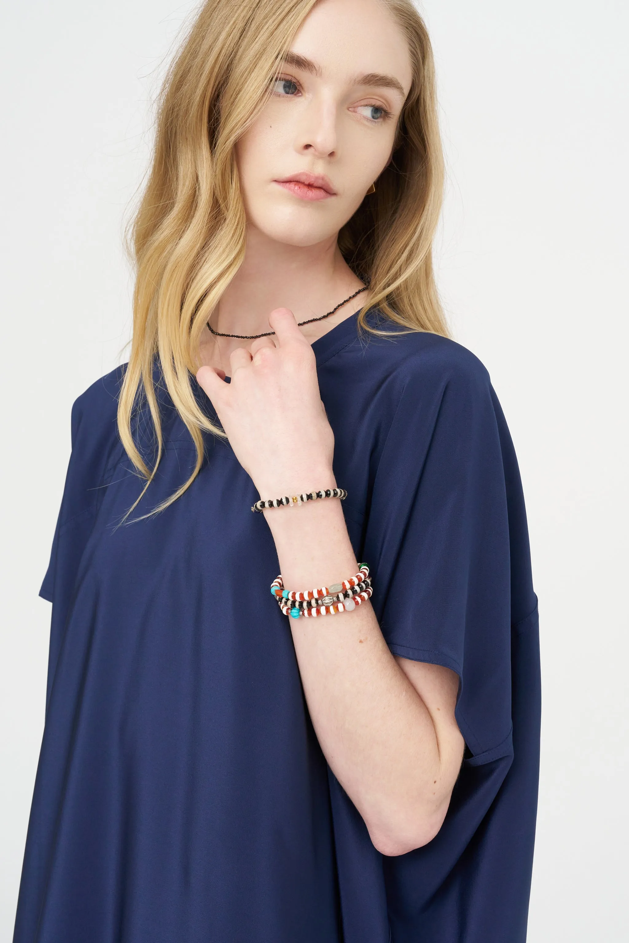 Stripe Beaded Bracelet, Black Agate sold by Kick Pleat product image thumbnail 3