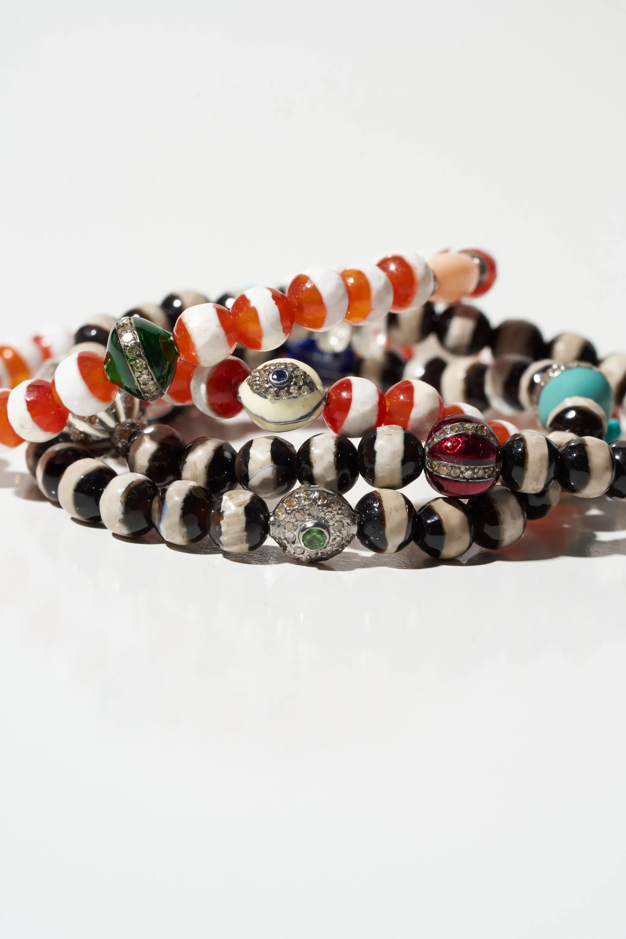 Stripe Beaded Bracelet, Black Agate sold by Kick Pleat product image thumbnail 2