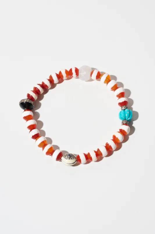 Stripe Bead Bracelet, Brown Agate made by Kick Pleat