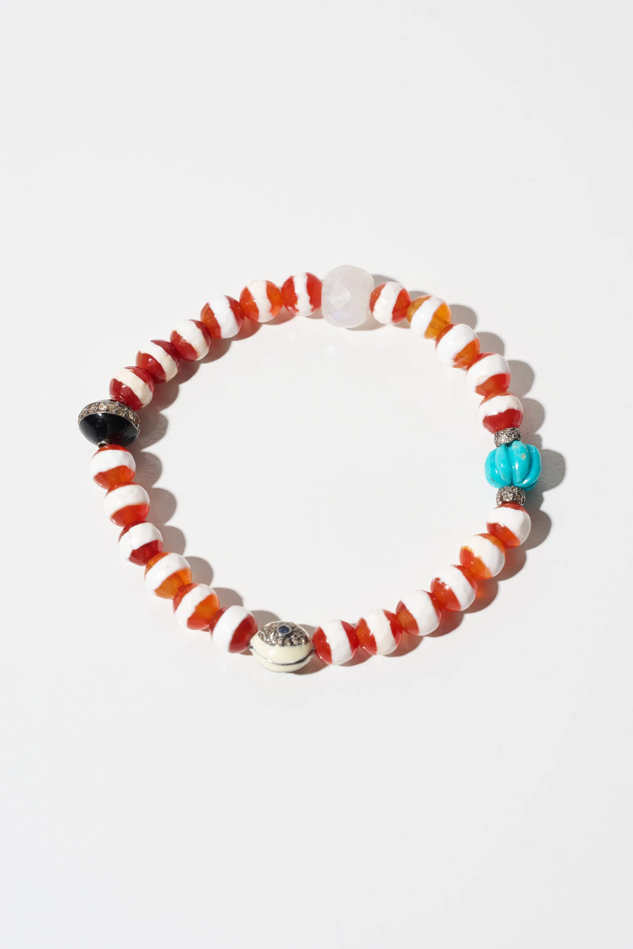 Stripe Bead Bracelet, Brown Agate sold by Kick Pleat