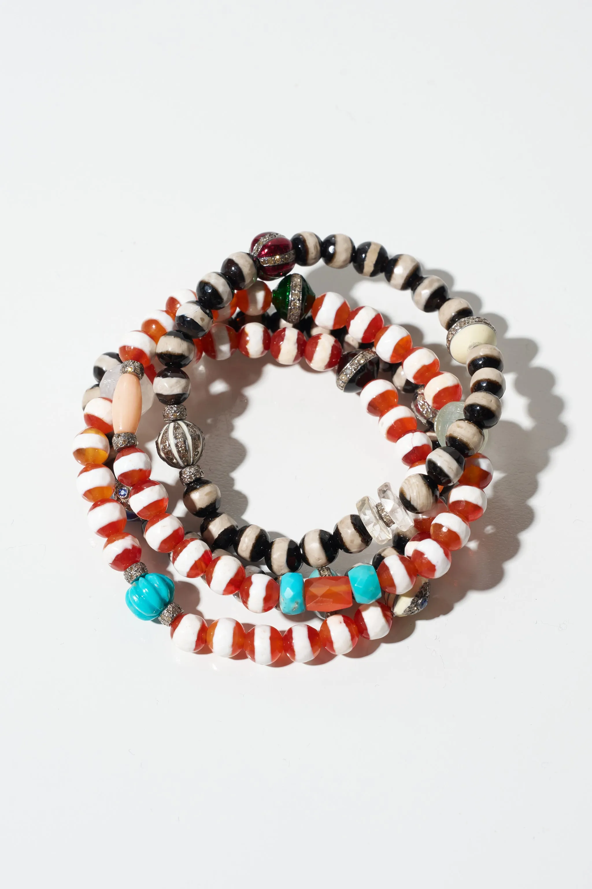 Stripe Bead Bracelet, Brown Agate sold by Kick Pleat product image thumbnail 2