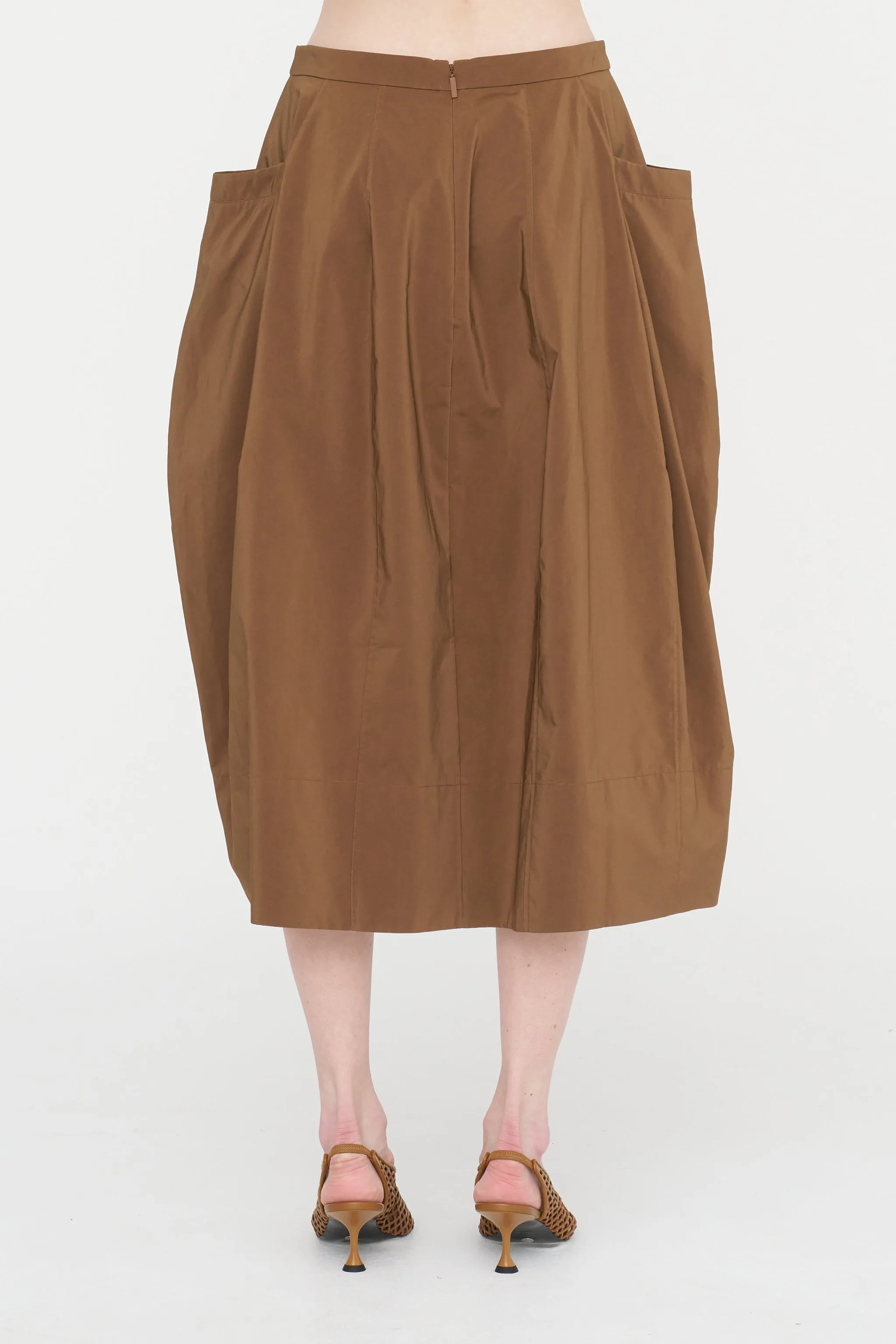 Nylon Lantern Skirt, Caramel Latte sold by Kick Pleat product image thumbnail 5