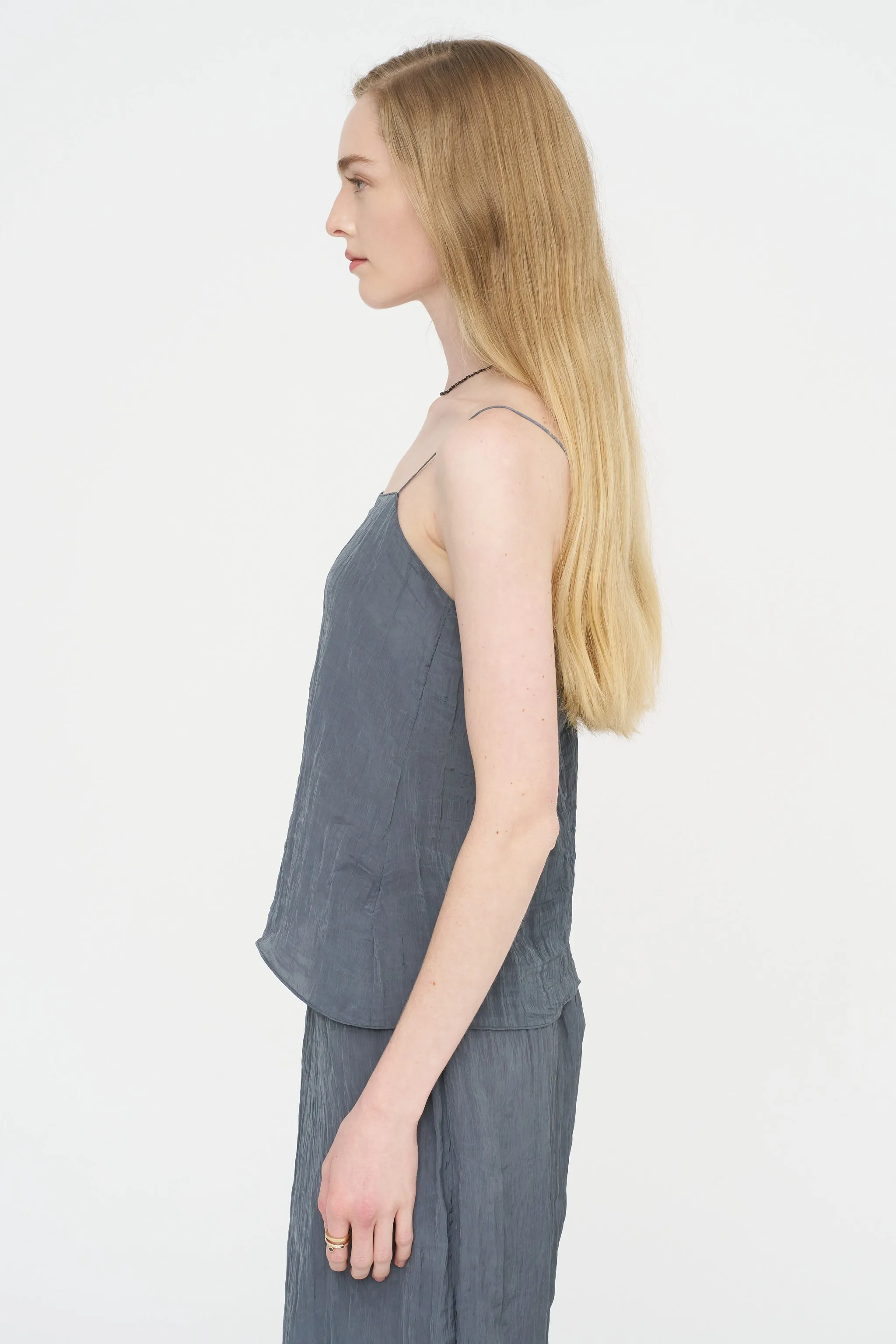 The Crinkle Slip Cami, Dark Grey sold by Kick Pleat product image thumbnail 3