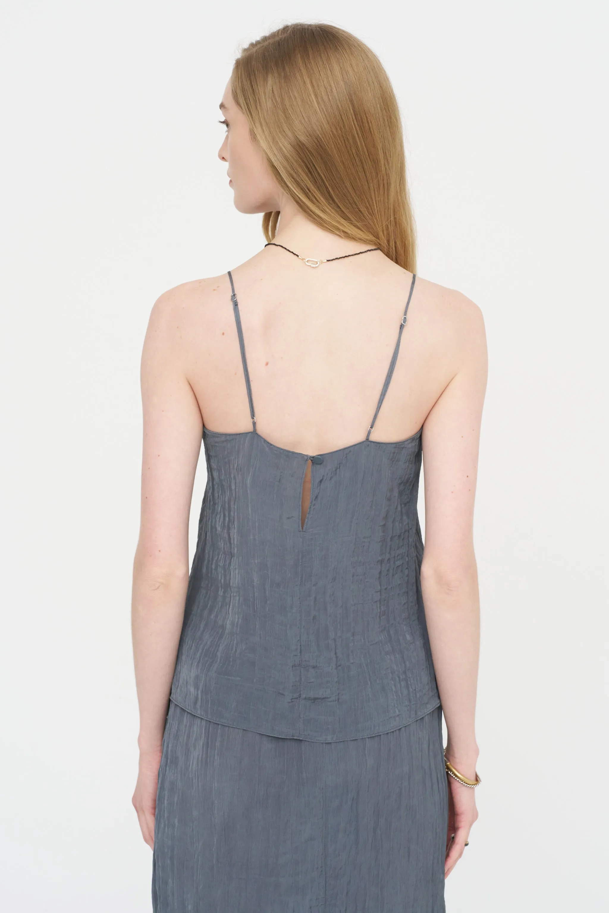 The Crinkle Slip Cami, Dark Grey sold by Kick Pleat product image thumbnail 4