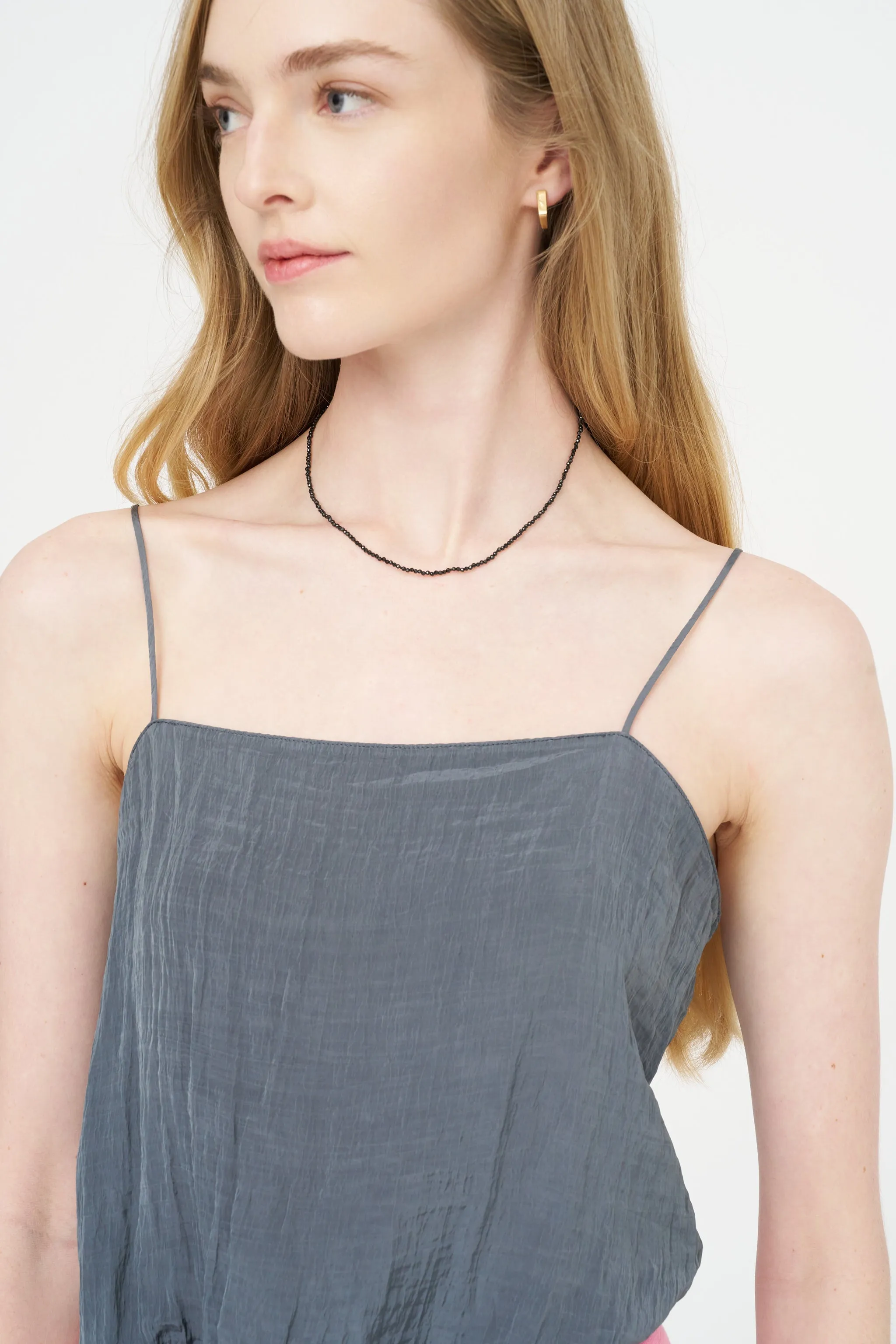 The Crinkle Slip Cami, Dark Grey sold by Kick Pleat product image thumbnail 5