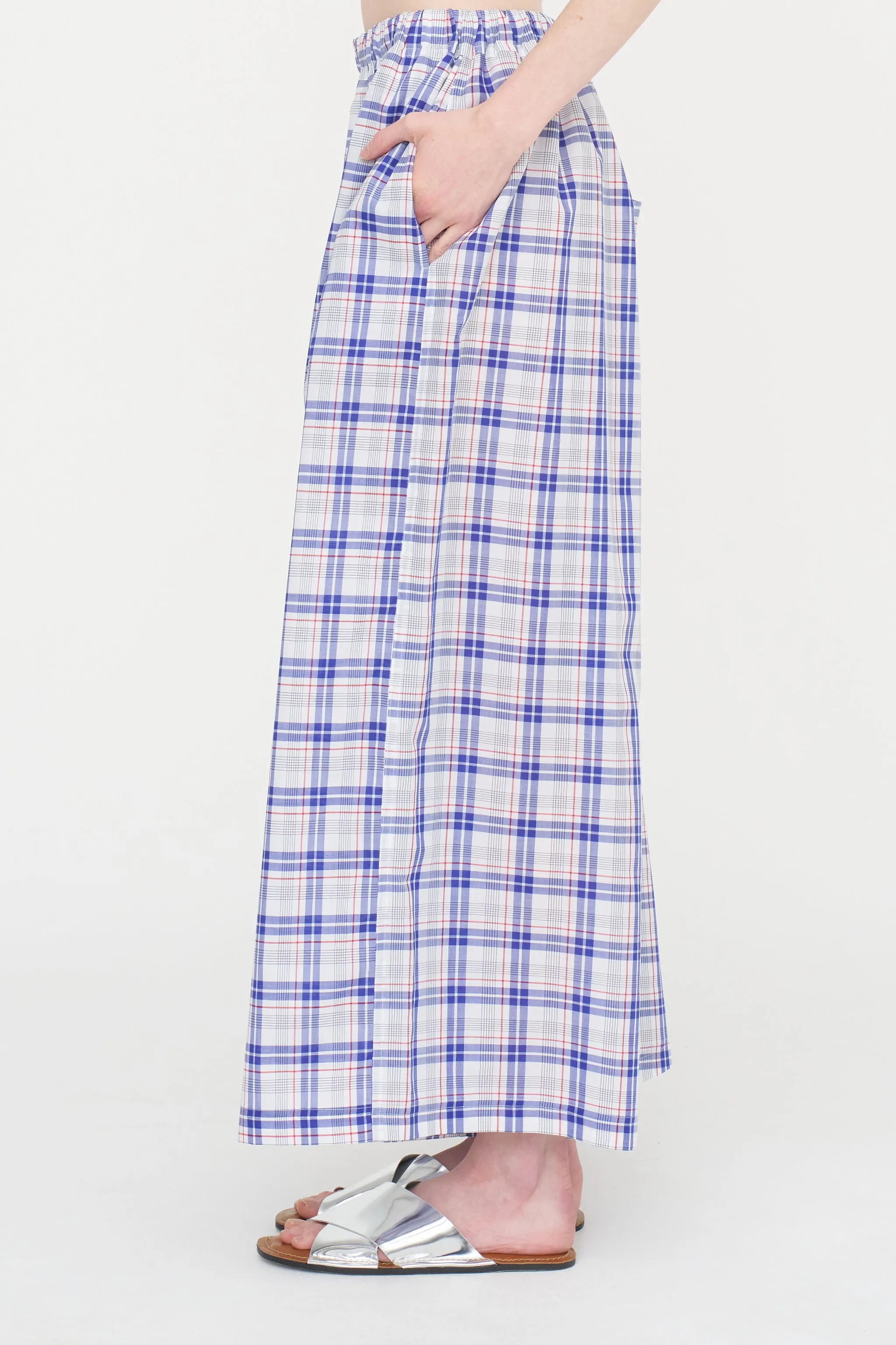 Parana Check - Cotton Check Pants, Royal sold by Kick Pleat product image thumbnail 3