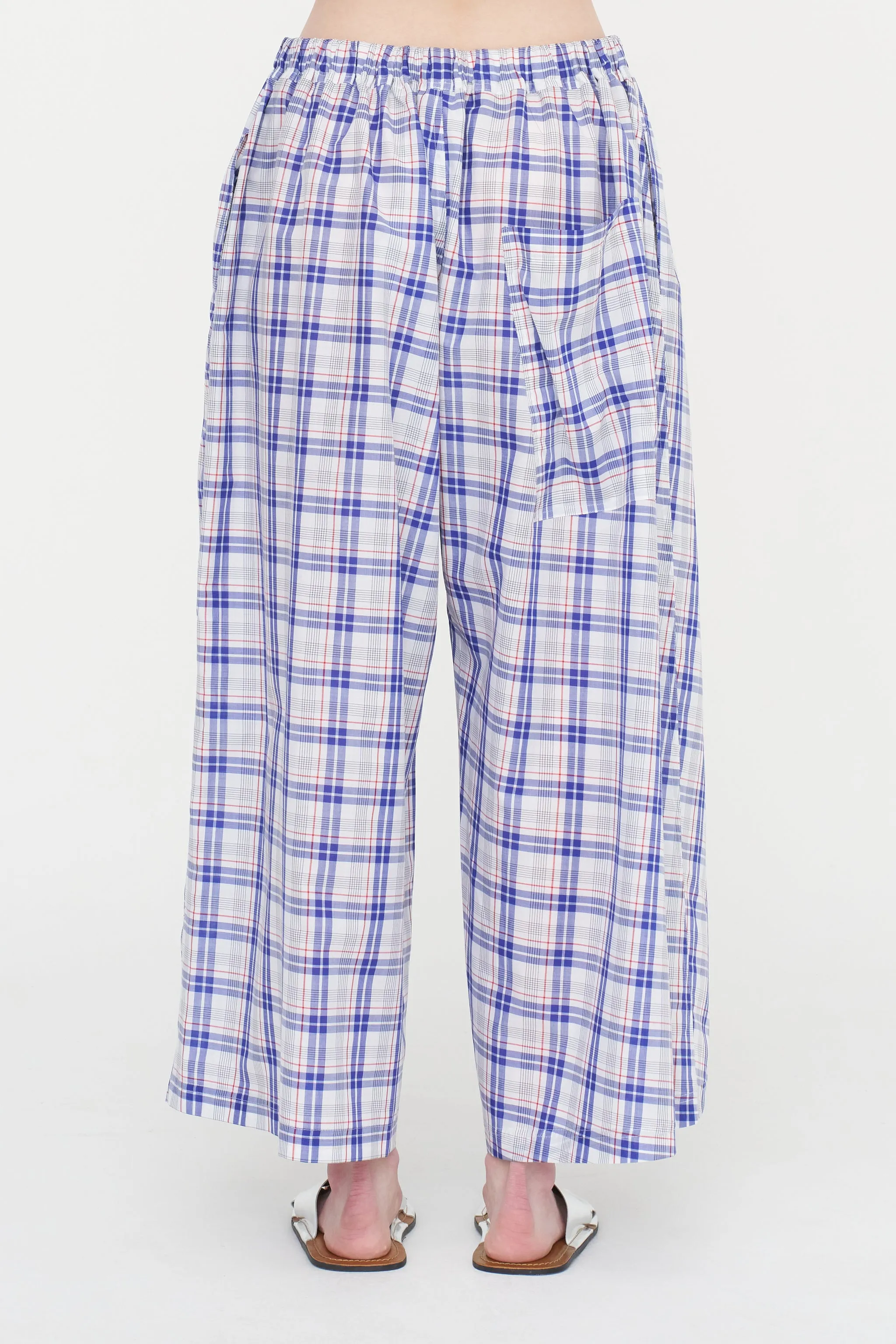 Parana Check - Cotton Check Pants, Royal sold by Kick Pleat product image thumbnail 4