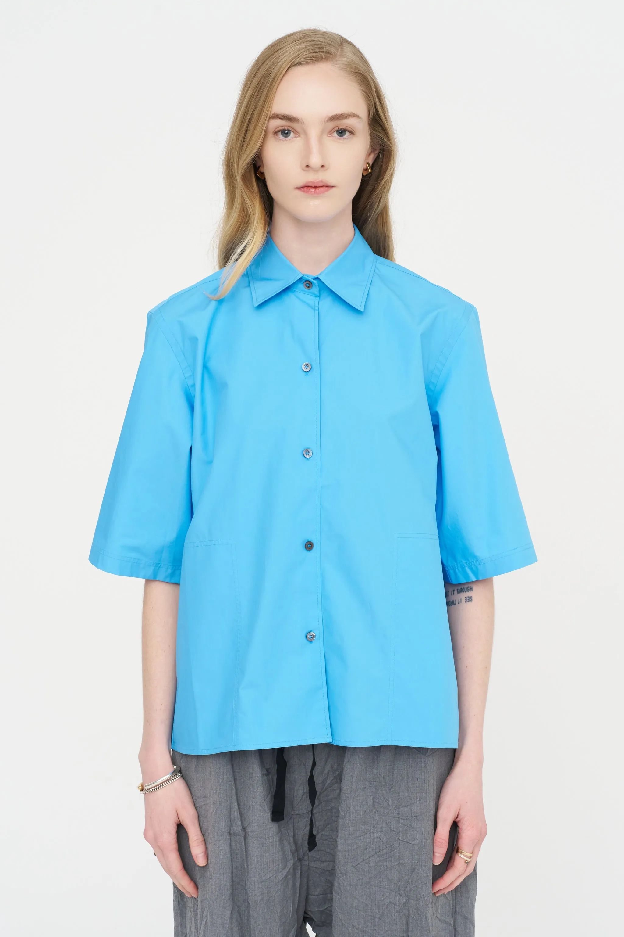 Biscay Ctop - Short Sleeve Shirt, Azure sold by Kick Pleat product image thumbnail 2