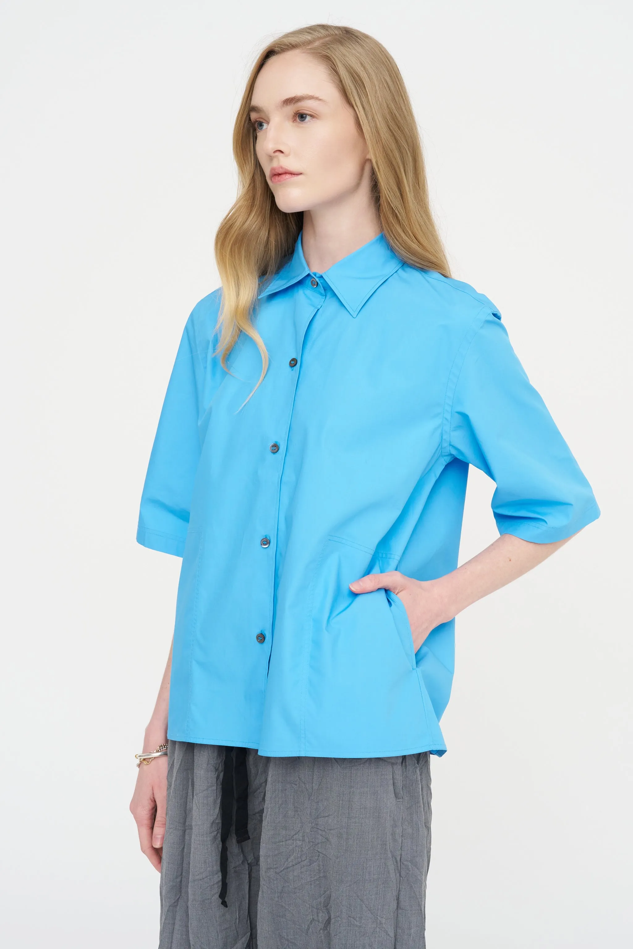 Biscay Ctop - Short Sleeve Shirt, Azure sold by Kick Pleat product image thumbnail 5