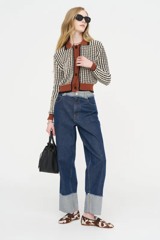 Tweed-Effect Cardigan, Lily White sold by Kick Pleat