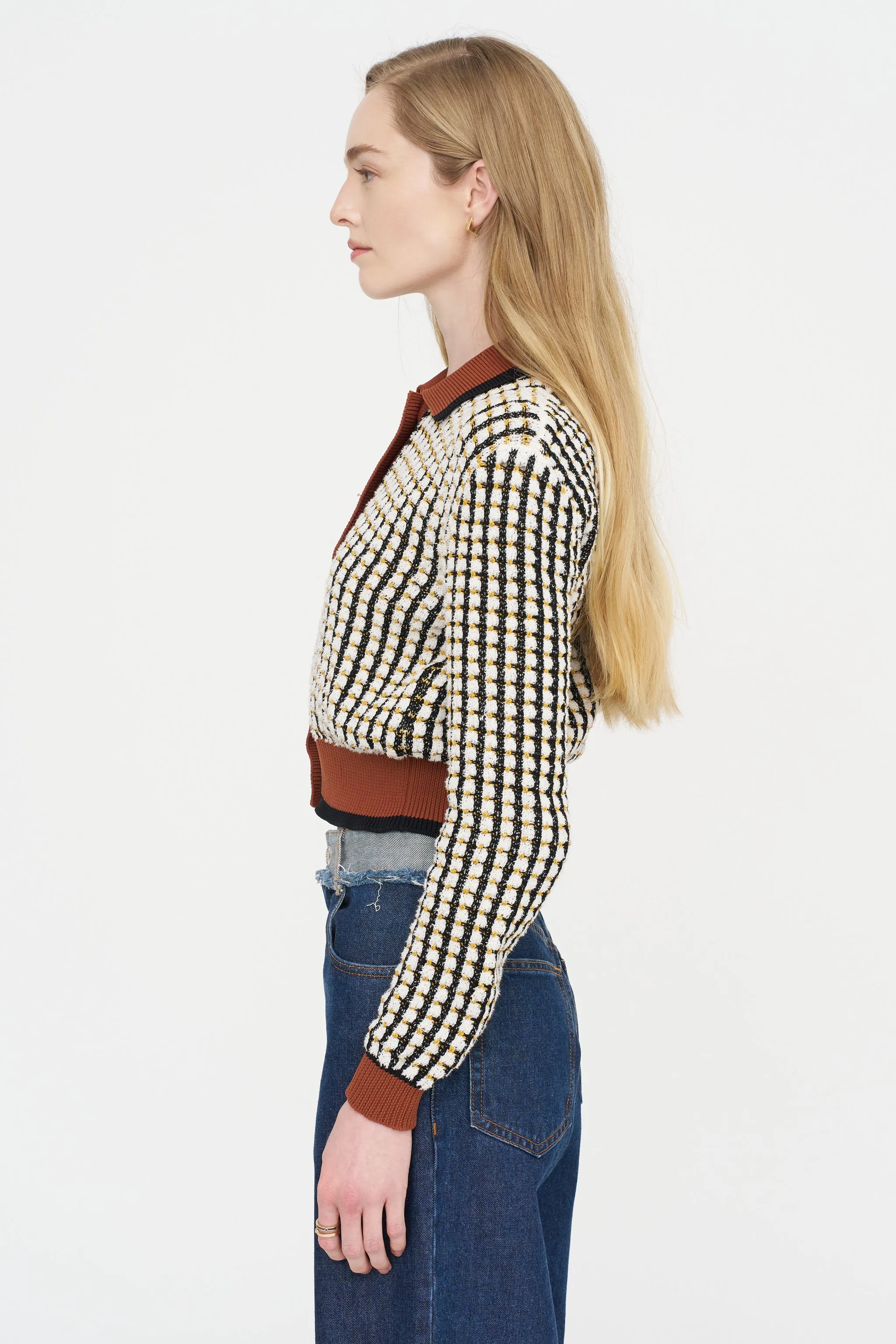 Tweed-Effect Cardigan, Lily White sold by Kick Pleat product image thumbnail 4