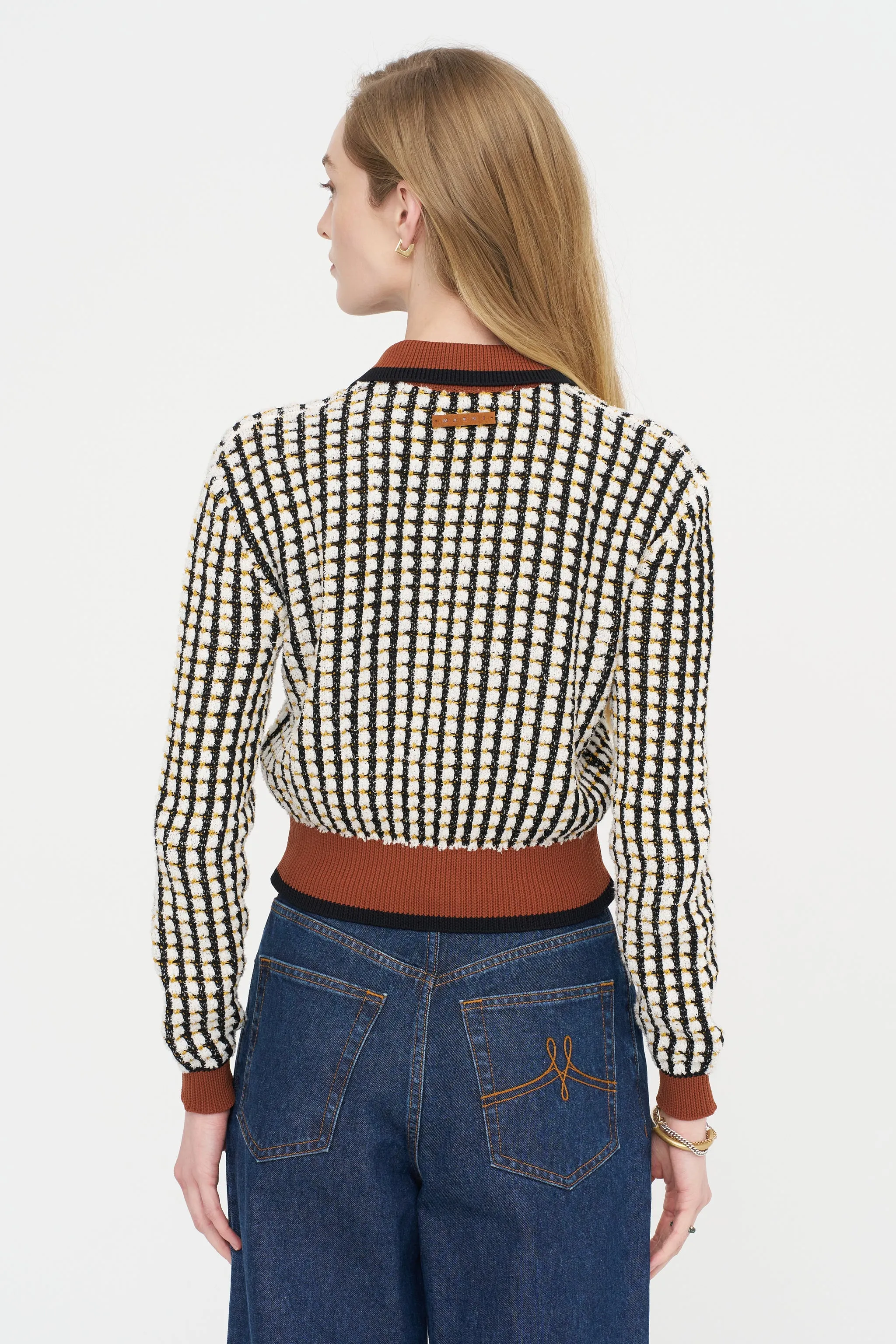 Tweed-Effect Cardigan, Lily White sold by Kick Pleat product image thumbnail 5