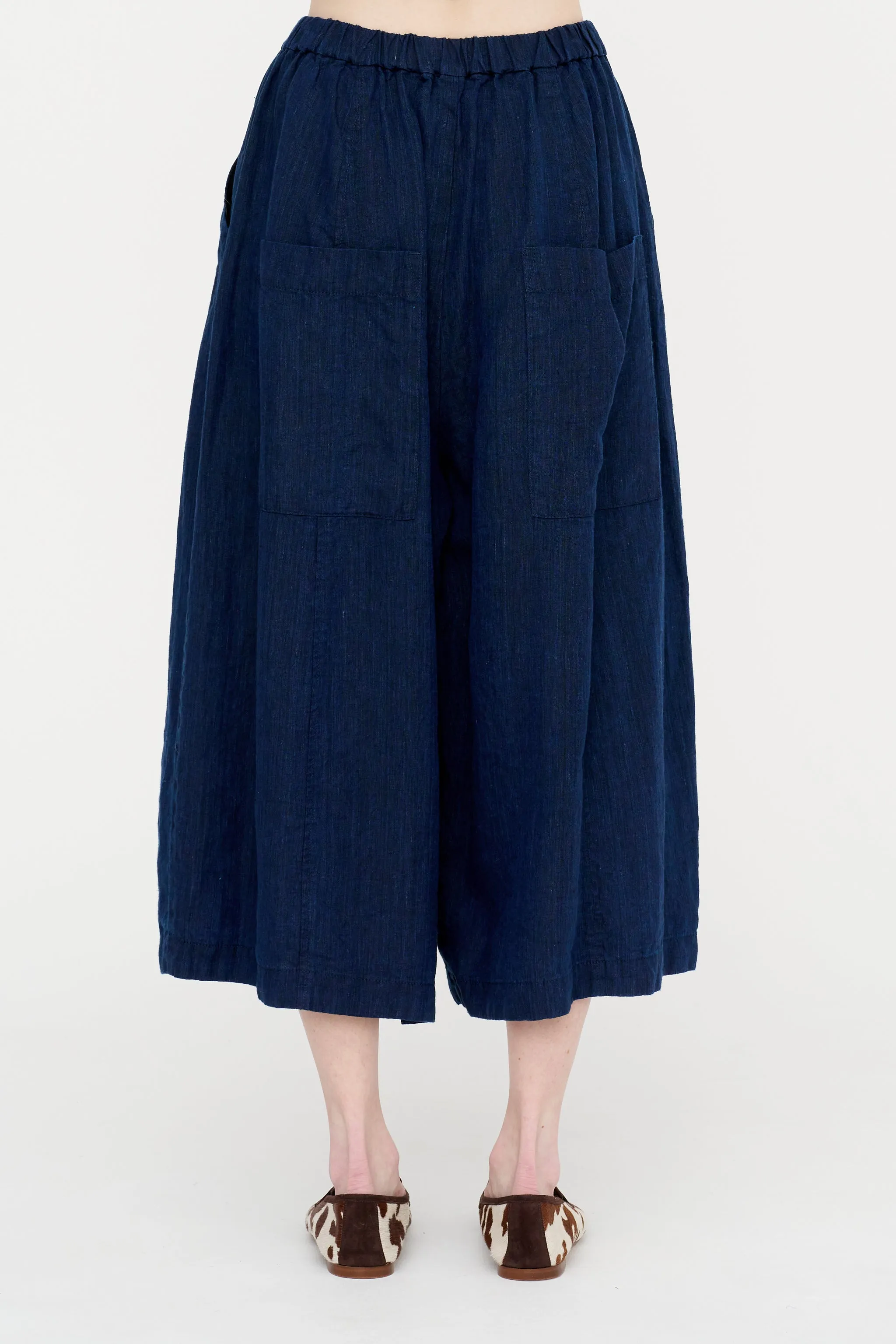 Linen Indigo Chambray Pants, Navy sold by Kick Pleat product image thumbnail 5
