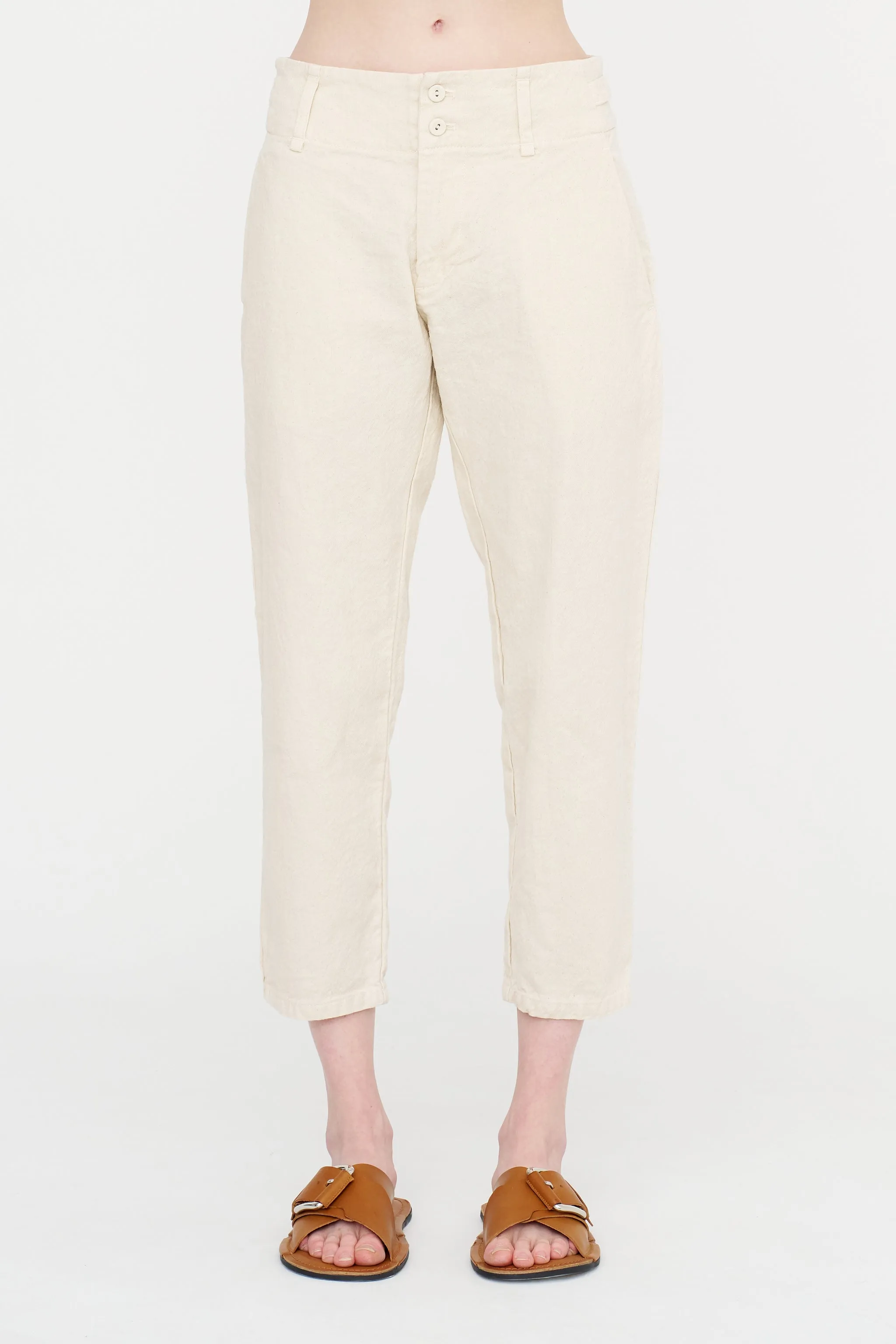 Linen Cotton Soft Twill Pants, Ivory sold by Kick Pleat product image thumbnail 2