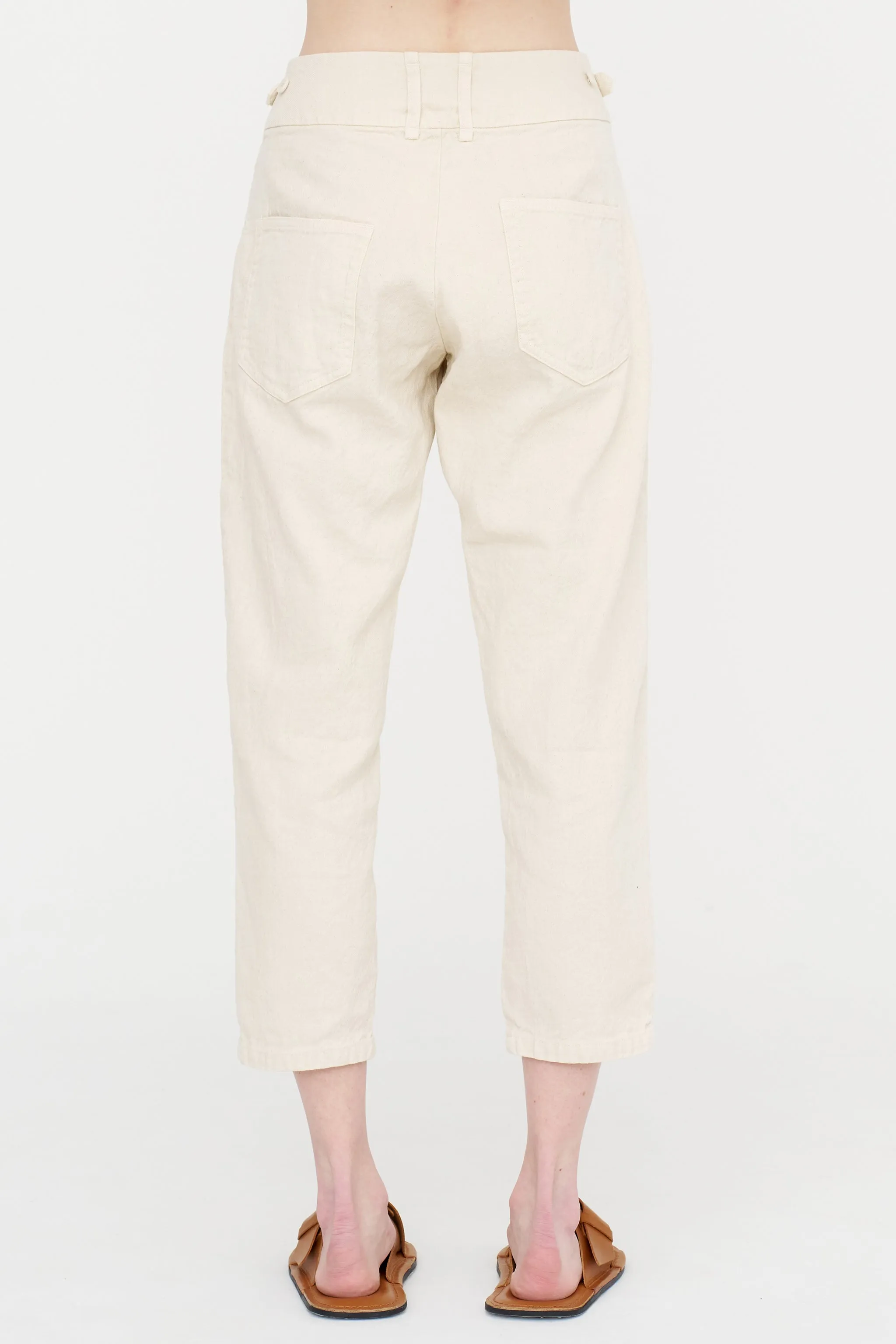 Linen Cotton Soft Twill Pants, Ivory sold by Kick Pleat product image thumbnail 4