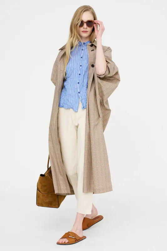 Linen Cotton Soft Twill Pants, Ivory sold by Kick Pleat