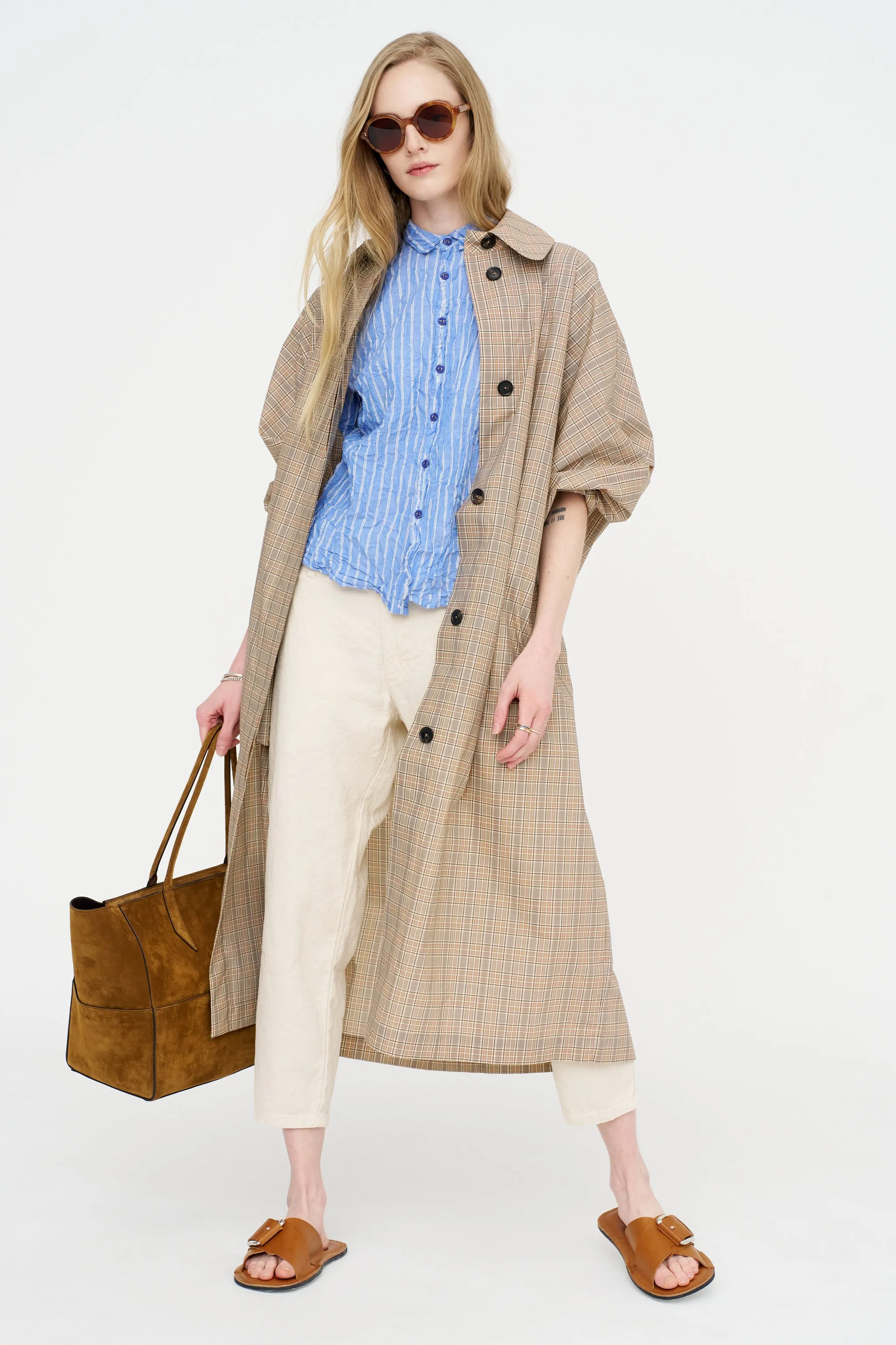 Linen Cotton Soft Twill Pants, Ivory sold by Kick Pleat product image thumbnail 5