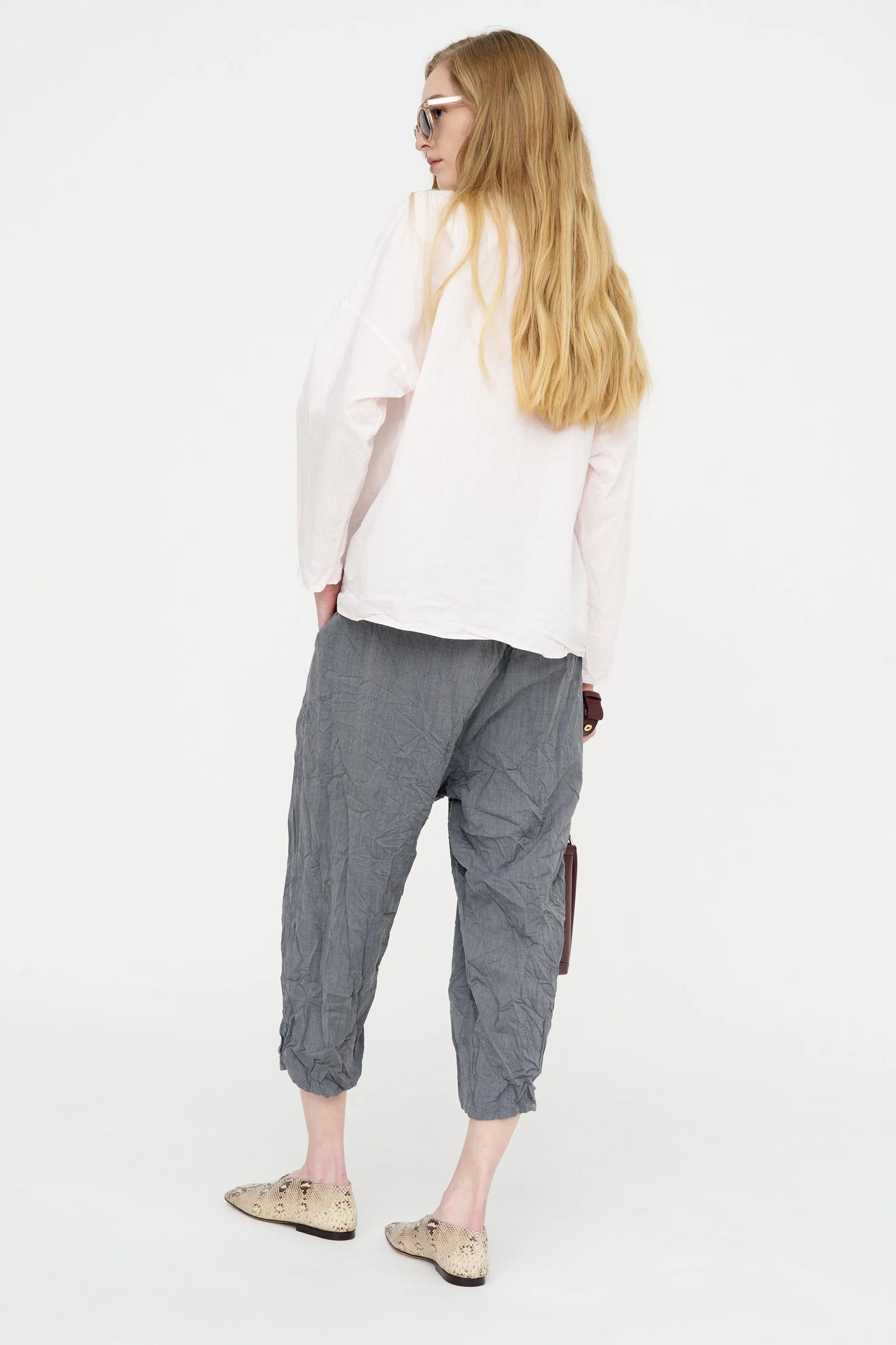 Wool Blend Twill Tapered Pant, Grey sold by Kick Pleat product image thumbnail 5