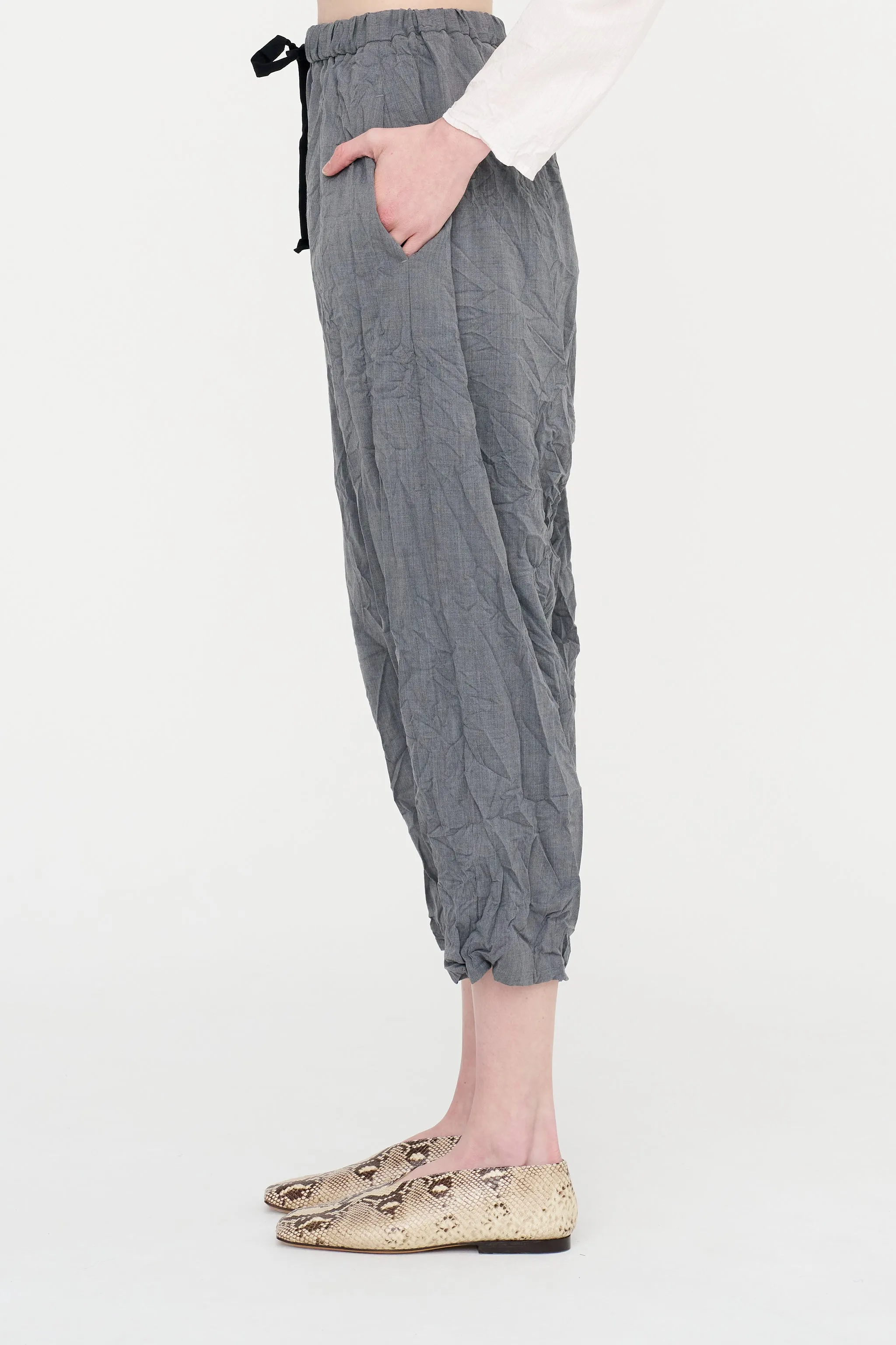 Wool Blend Twill Tapered Pant, Grey sold by Kick Pleat product image thumbnail 3